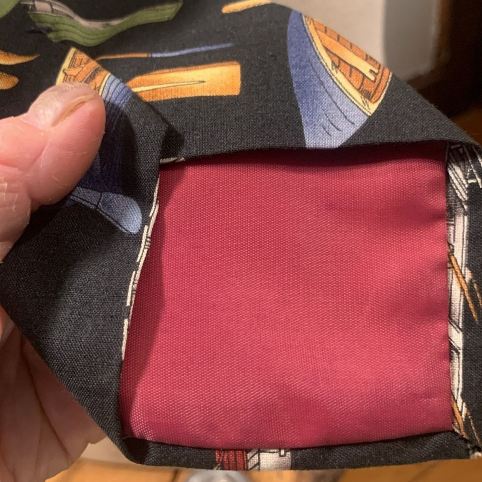 Vintage Canoes rowboats oars outdoor camping cotton necktie Size ONE SIZE - 8 Thumbnail