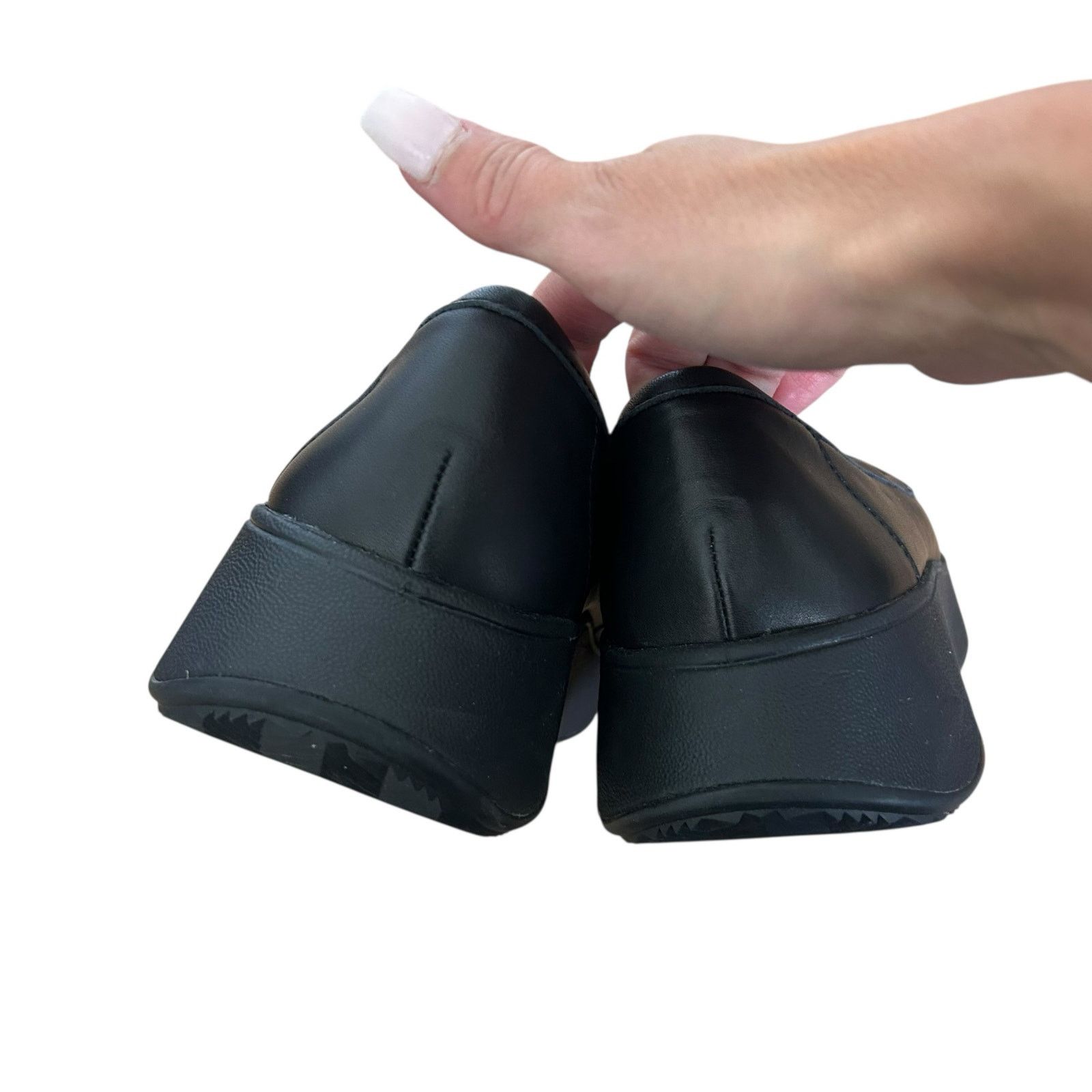 Other FitFlop Black Padded Detail Leather Flatform Loafers Sz 11 Size US 11 / IT 41 - 5 Thumbnail
