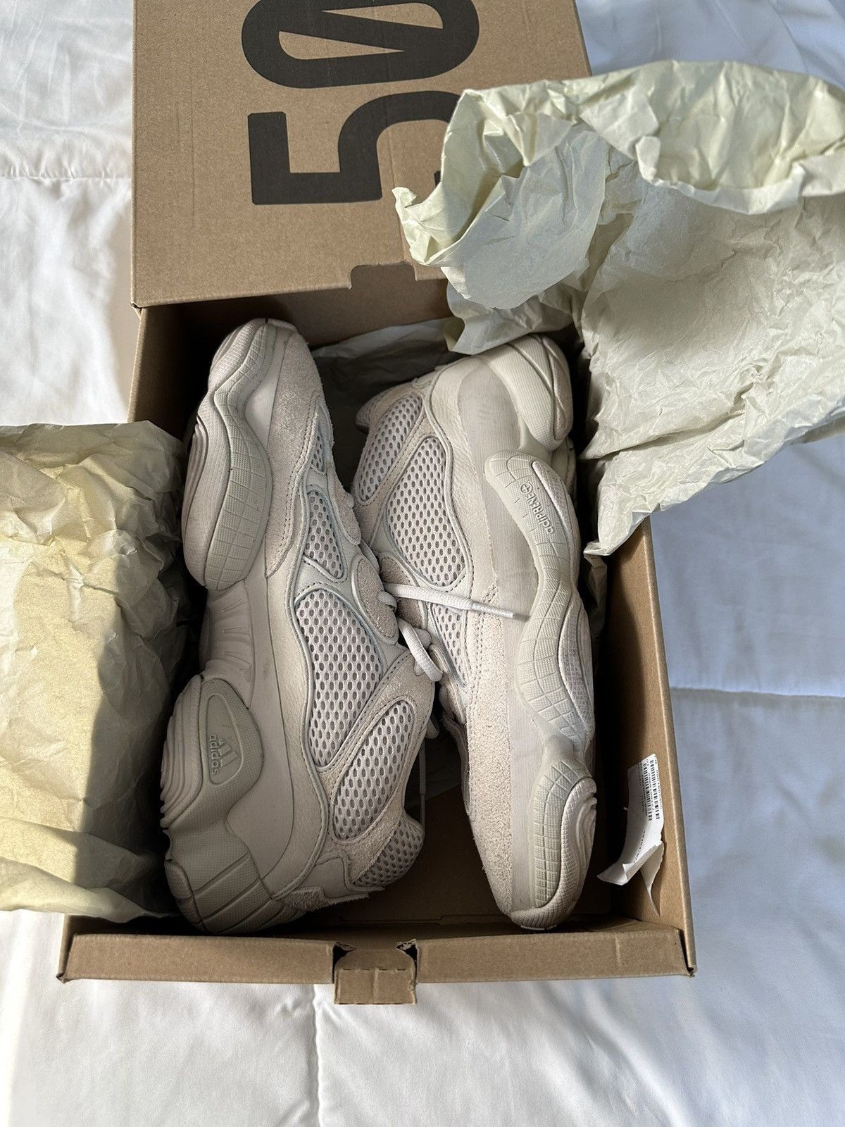 image of Yeezy Season Yeezy 500 Blush Shoes in Beige, Men's (Size 9)