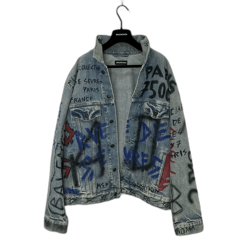 Balenciaga Balenciaga graffiti denim jacket Size US M / EU 48-50 / 2 - 1 Thumbnail