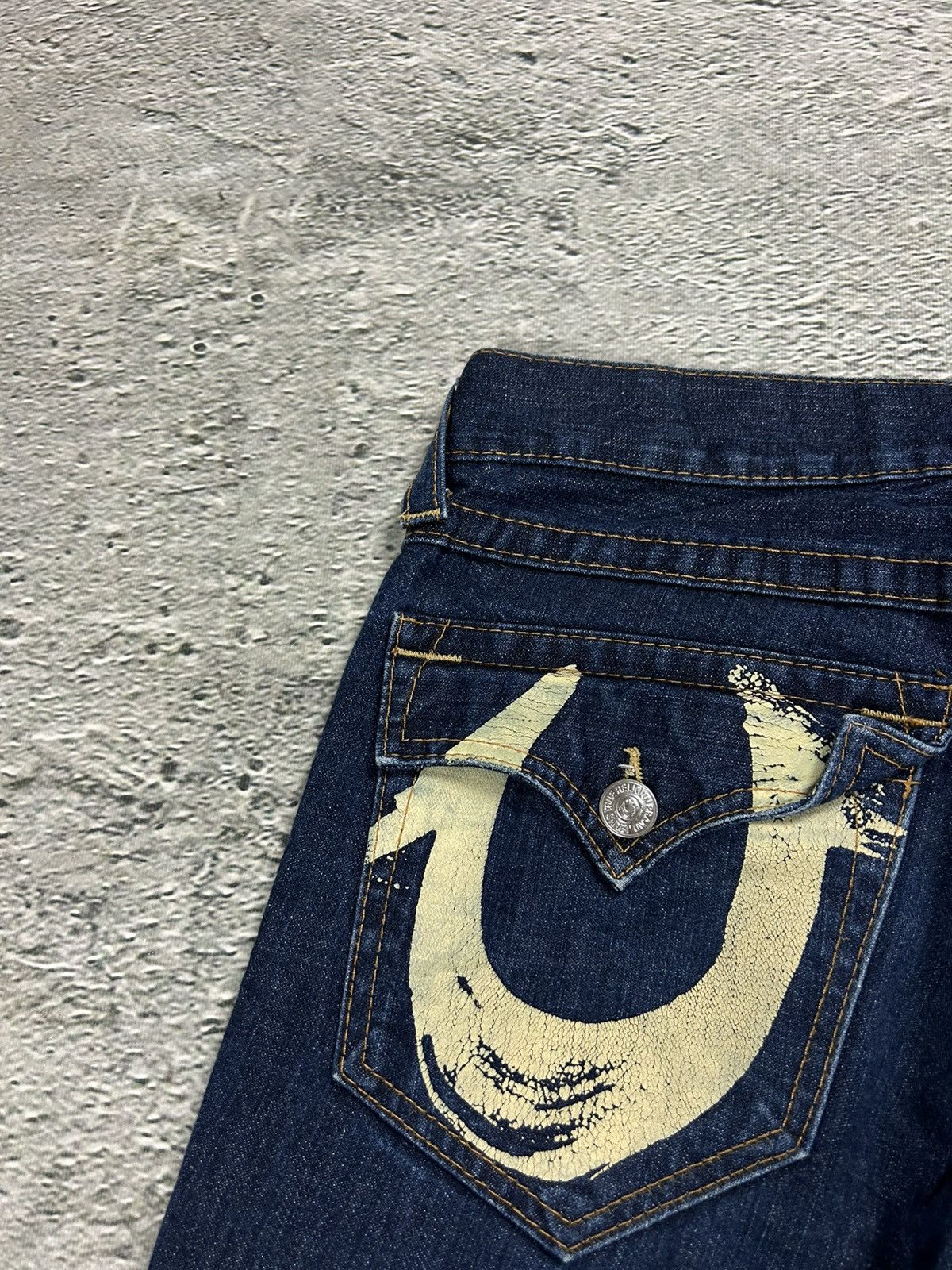 True Religion True Religion jeans bootcut navy blue painted horseshoe Y2K Size US 34 / EU 50 - 4 Thumbnail