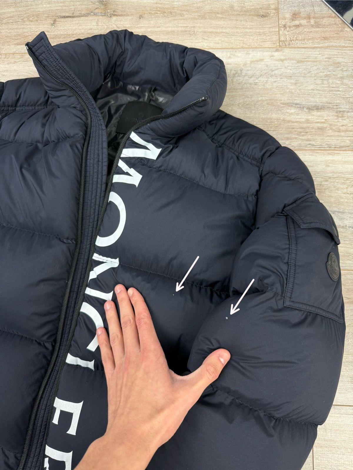 Moncler Moncler Puffer Jacket Nylon Maures Large Logo print moncler Size US L / EU 52-54 / 3 - 16 Thumbnail