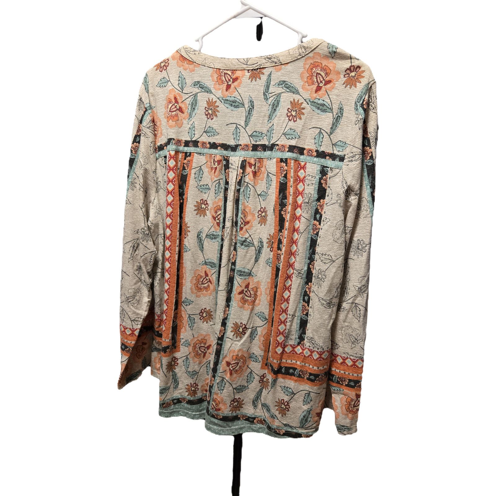 Style & Co Style & Co Woman 2X Boho Floral Button Front Top Ladder Lace Size XXL / US 16-18 / IT 52-54 - 6 Thumbnail