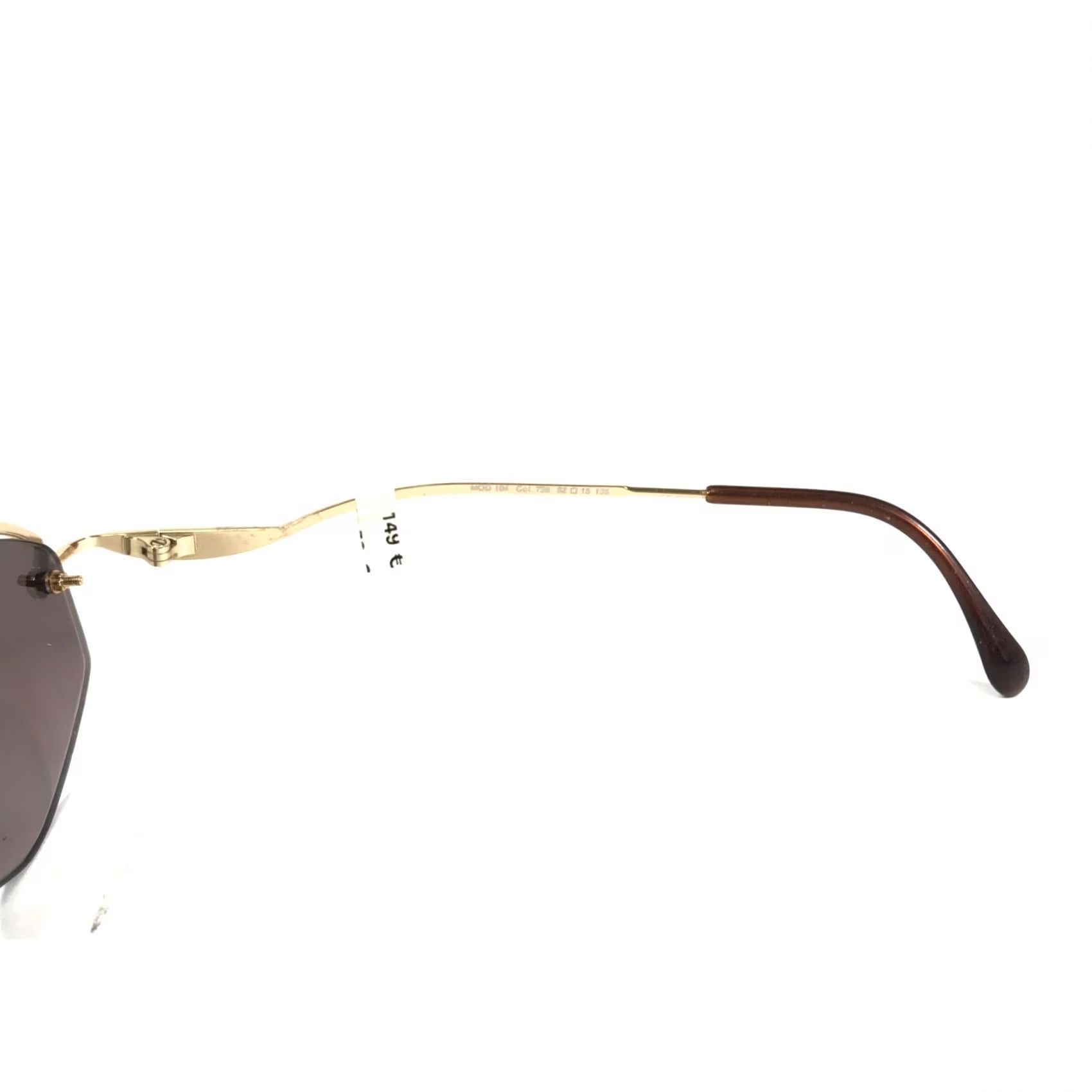 Cazal Sunglasses MOD.104 COL.738 Brown Gold Rectangular Frames with Purple Lens CAZAL Sunglasses MOD.104 COL.738 Brown Gold Purple Lens  main image 4