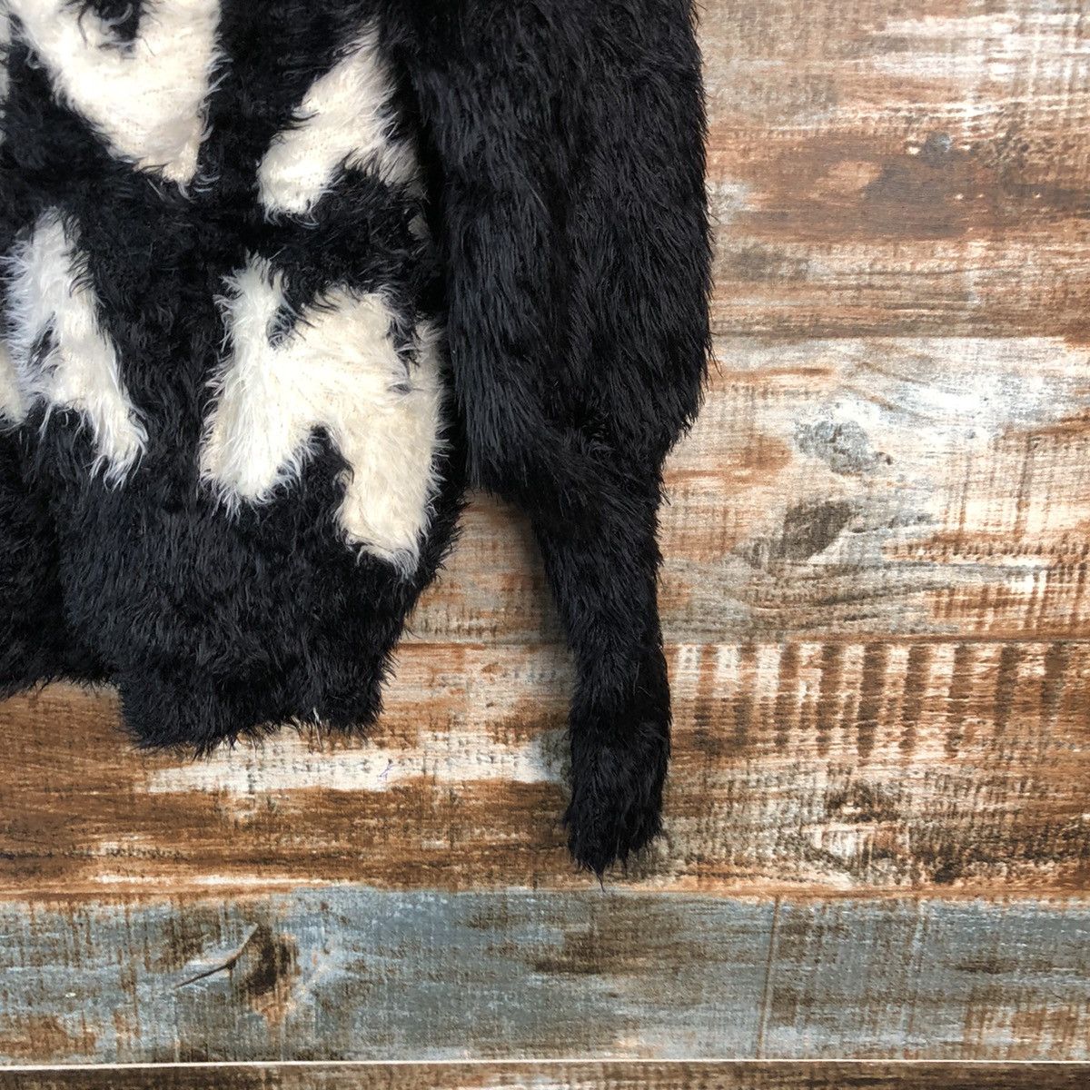 Homespun Knitwear DLL One Spot Black Mohair shaggy fur Knitwear #C076 Size M / US 6-8 / IT 42-44 - 16 Thumbnail