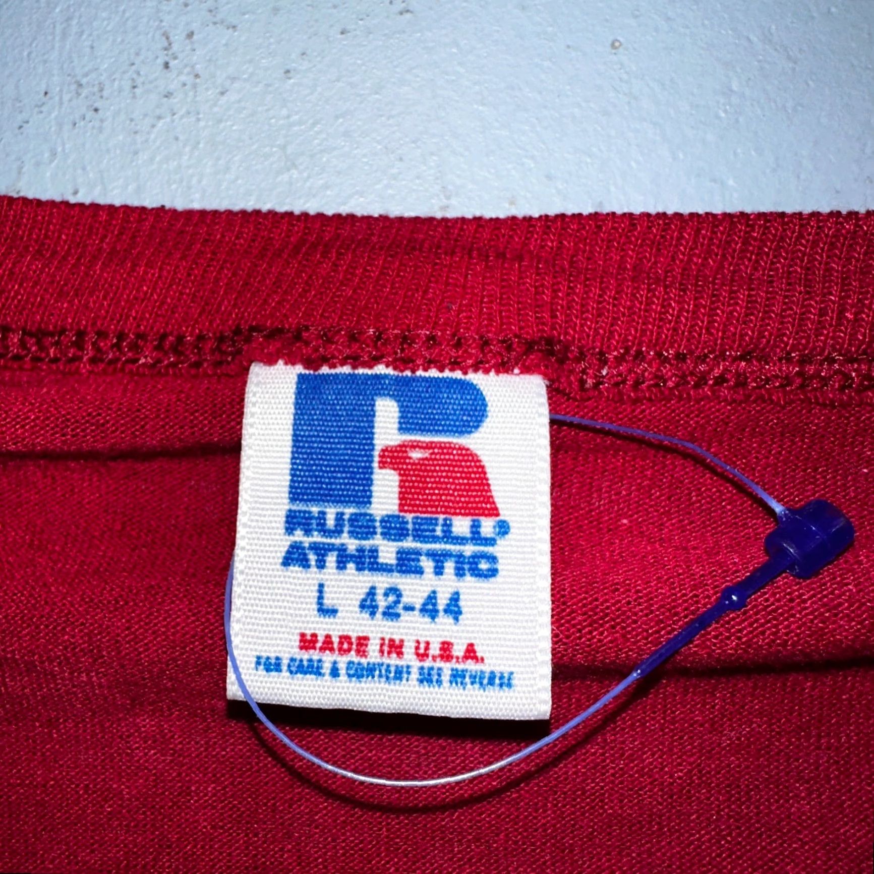 Russell Athletic VINTAGE Russell Athletic USA T Shirt Red Short Sleeve Crew Neck Men L Graphic Print 70s 80s 90s Baseball Sports Size US L / EU 52-54 / 3 - 3 Thumbnail