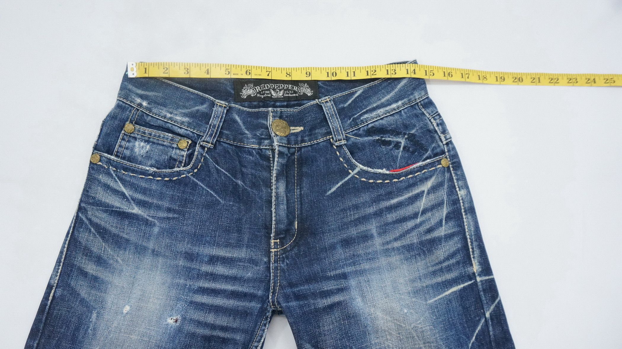 Japanese Brand Red Pepper Japan Co Reworked Embroidered Beads Pocket Jeans Size US 29 - 11 Thumbnail