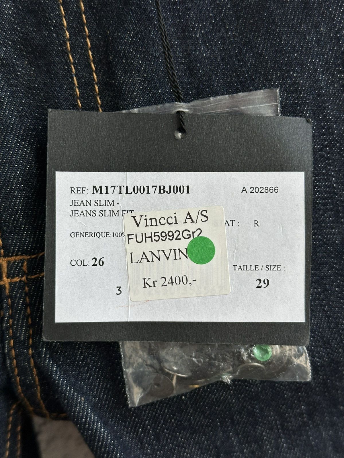 Lanvin Lanvin Paris Raw Denim Pants Jeans Slim Fit Brand New Size 29" - 5 Thumbnail