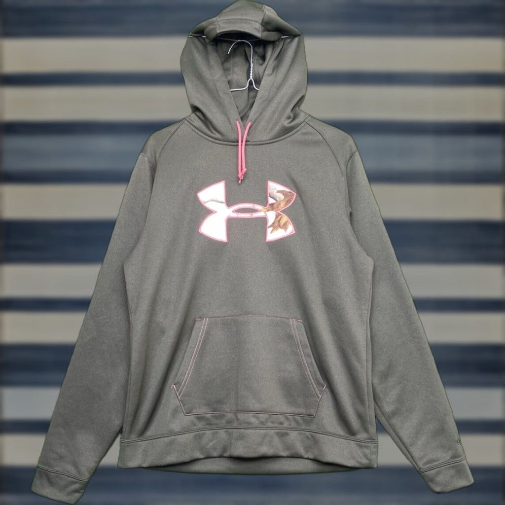 Under Armour VINTAGE UNDER ARMOUR Storm Hoodie Womens L CAMO Logo Pink Pullover Y2K Size L / US 10 / IT 46 - 1 Thumbnail