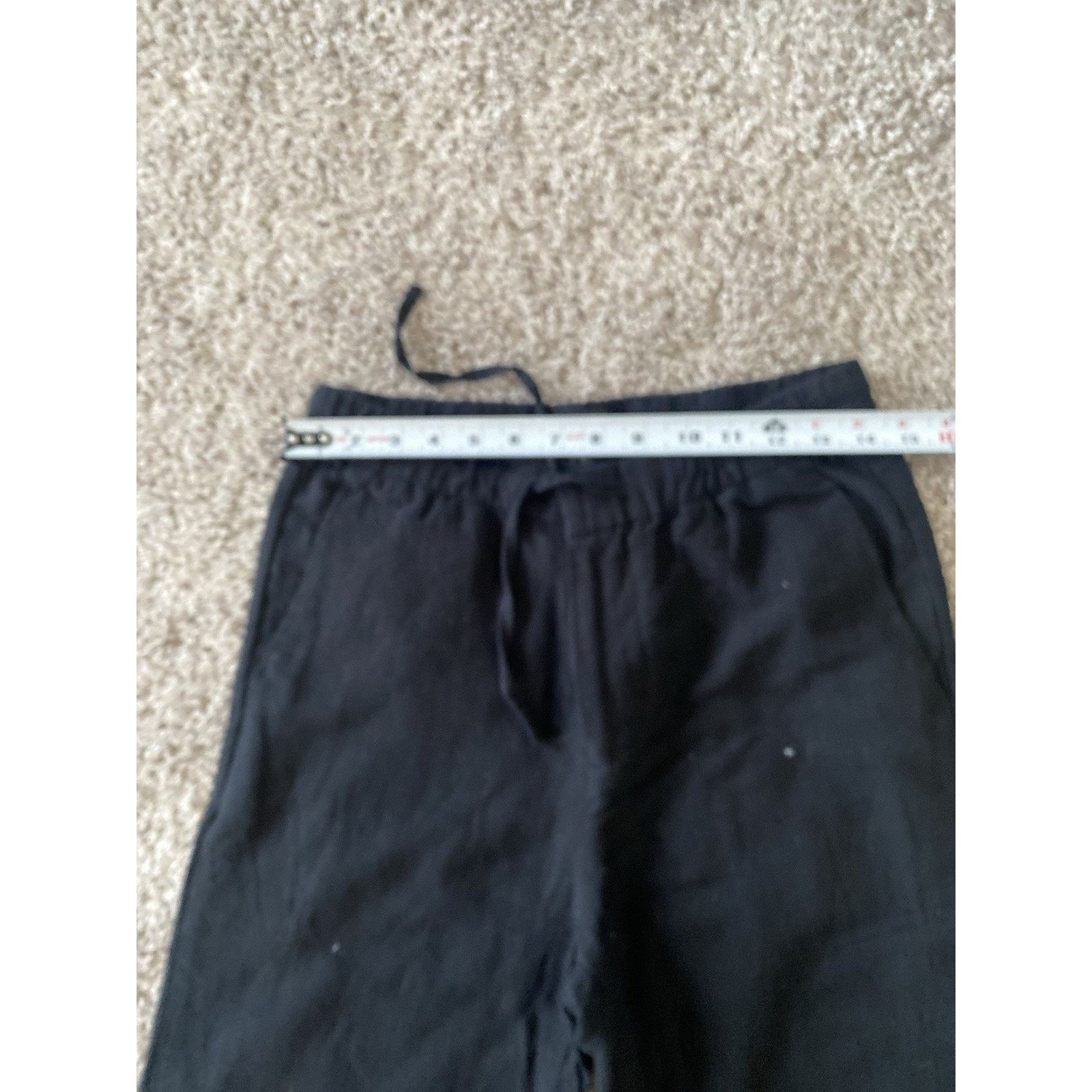 H&M H & M Relaxed Fit Black Linen/Cotton Pants Women Size 30" / US 8 / IT 44 - 4 Thumbnail