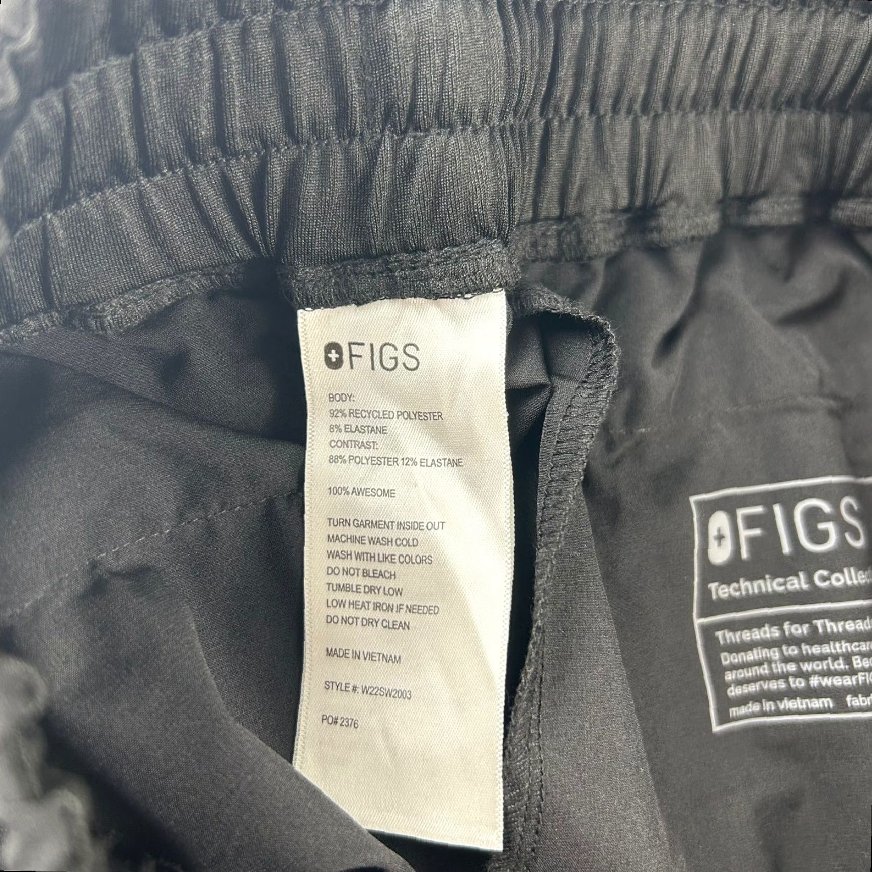 Vintage FIGS Women's Technical Collection Scrub Cargo Jogger Ankle Pants Black Small Size 28" / US 6 / IT 42 - 3 Thumbnail