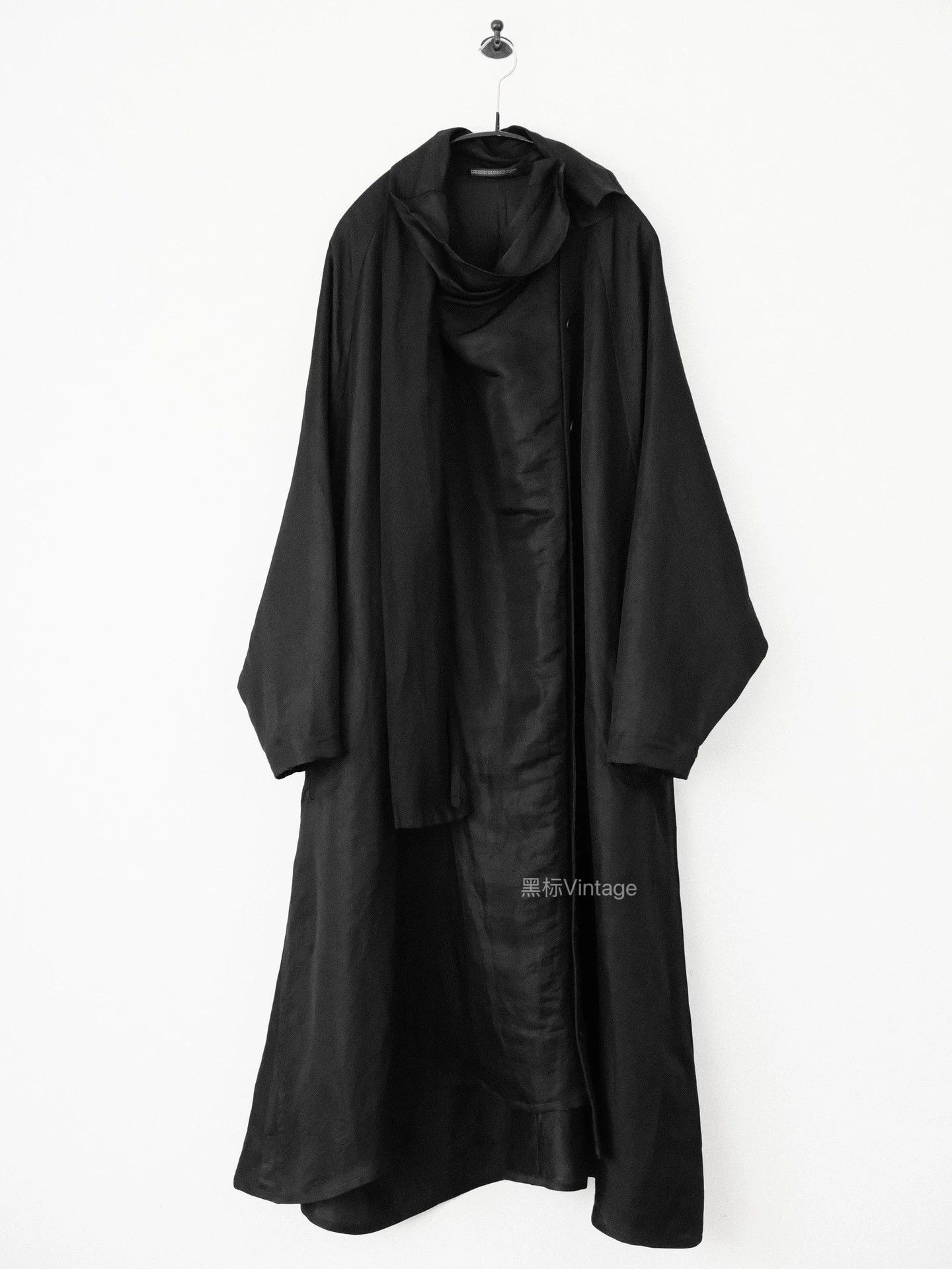 Yohji Yamamoto Yohji Yamamoto 24SS Vtg Scarf Collar Black Poet Robe Size M / US 6-8 / IT 42-44 - 5 Thumbnail