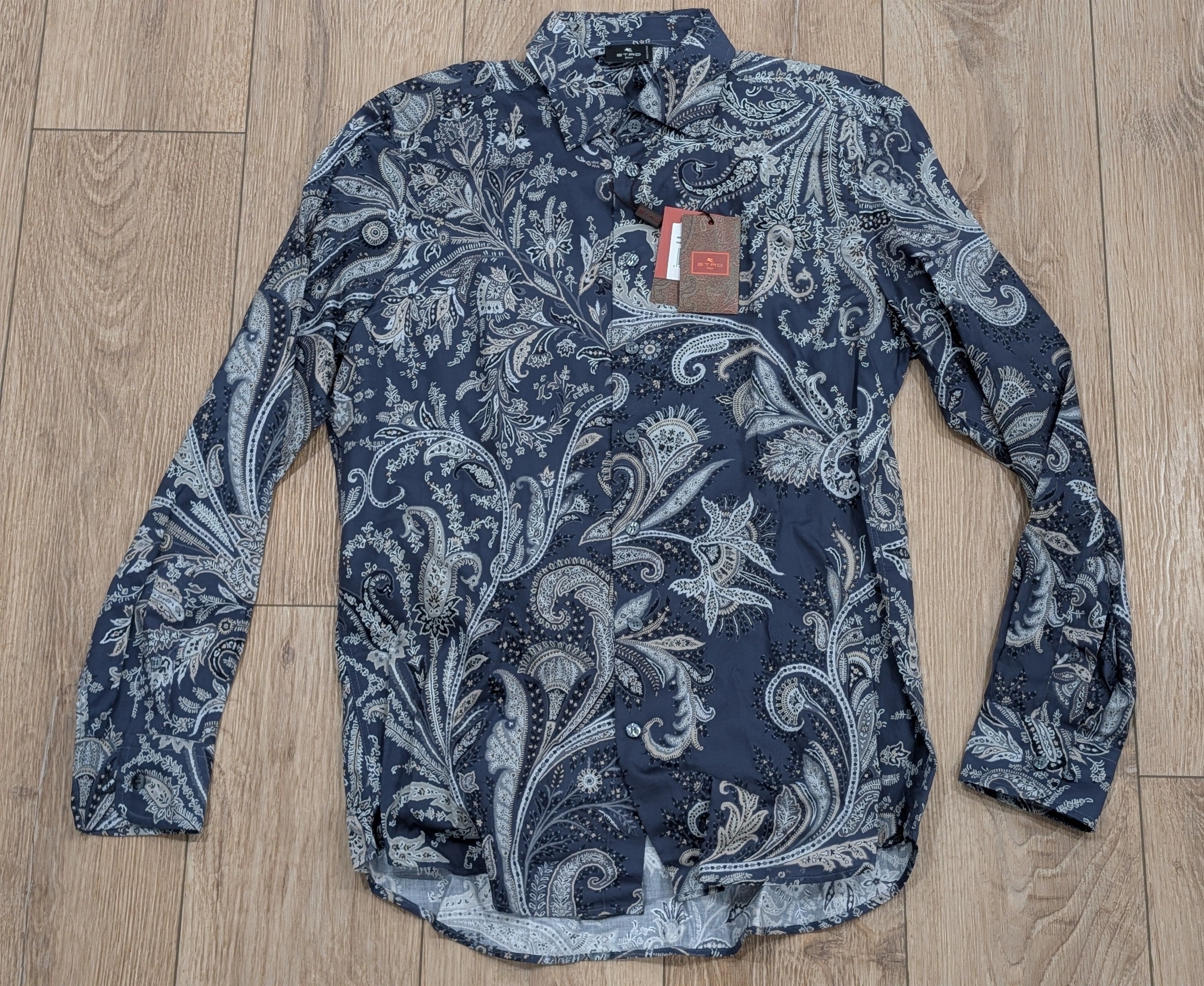 Etro ETRO Paisley Print LS Button Up Sport Shirt Navy 40 US 15.75 Size US M / EU 48-50 / 2 - 1 Thumbnail