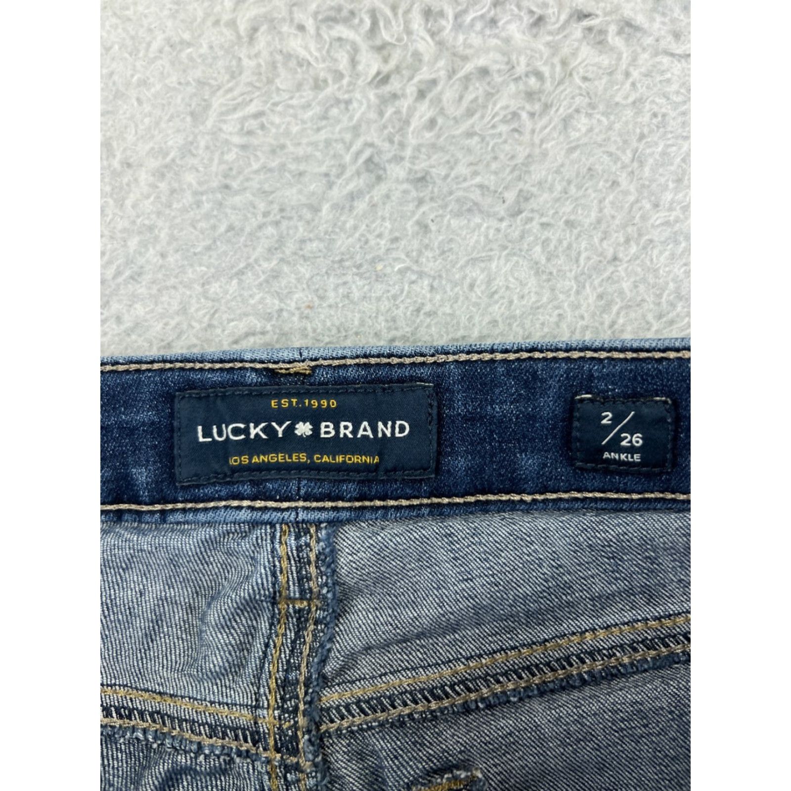 Lucky Brand VINTAGE Lucky Brand Jeans Women 2 Blue Denim Pants Skinny Tapered Cotton Blend 5-Pocket Blue USA Womens Size 26" / US 2 / IT 38 - 3 Thumbnail