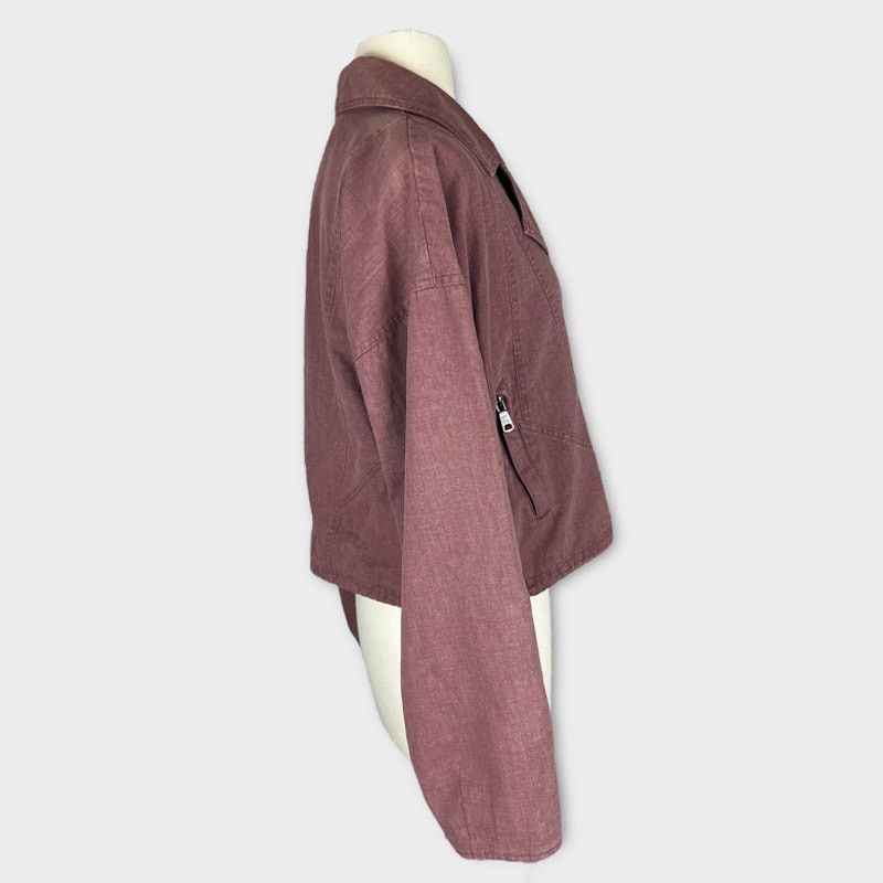 Nordstrom Avec Les Filles | Short Denim Jacket Rose Purple | S NWT Size S / US 4 / IT 40 - 6 Thumbnail