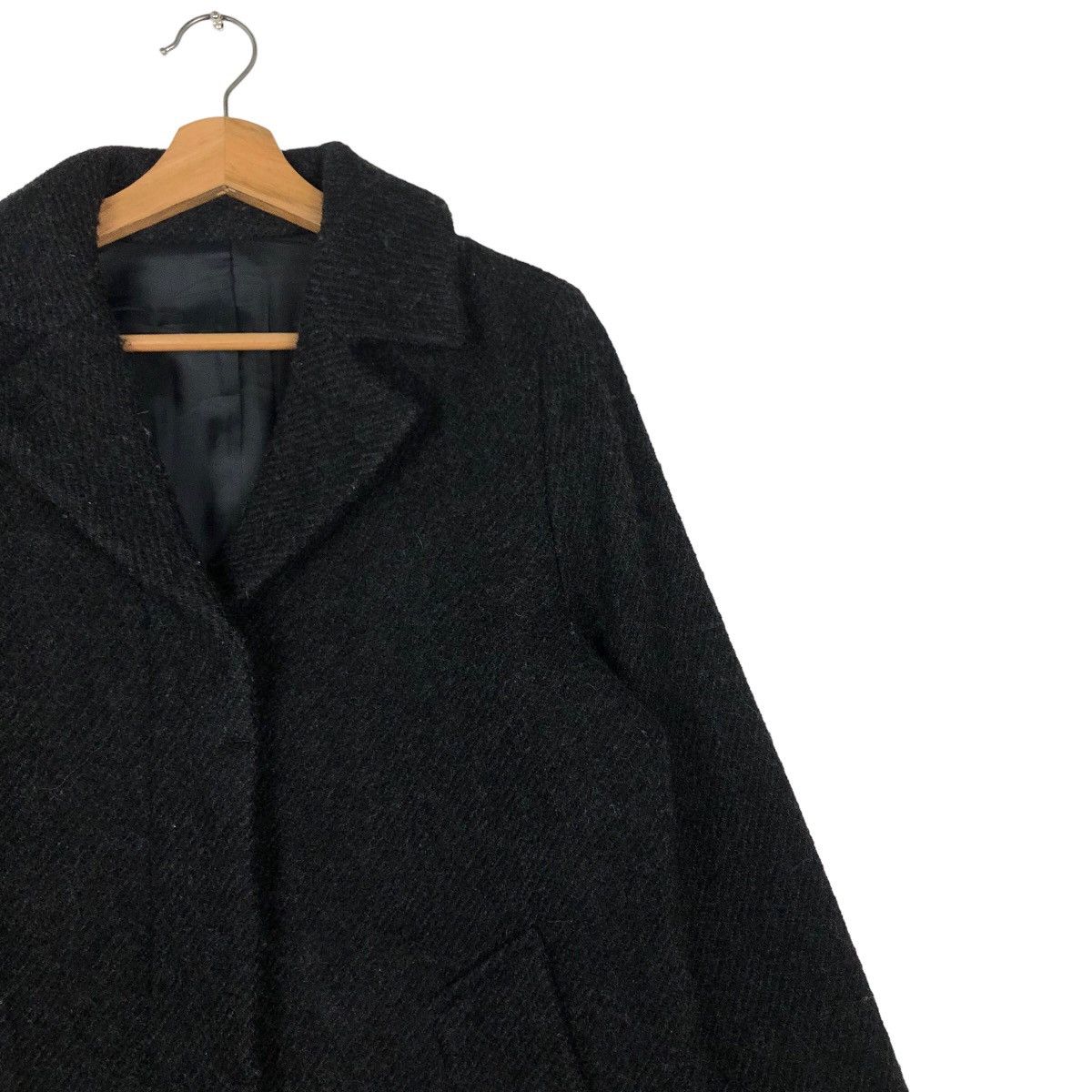 Japanese Brand 🔥Rich Black - Long Fly Coats Wool Herringbone MHL England Size US M / EU 48-50 / 2 - 6 Thumbnail