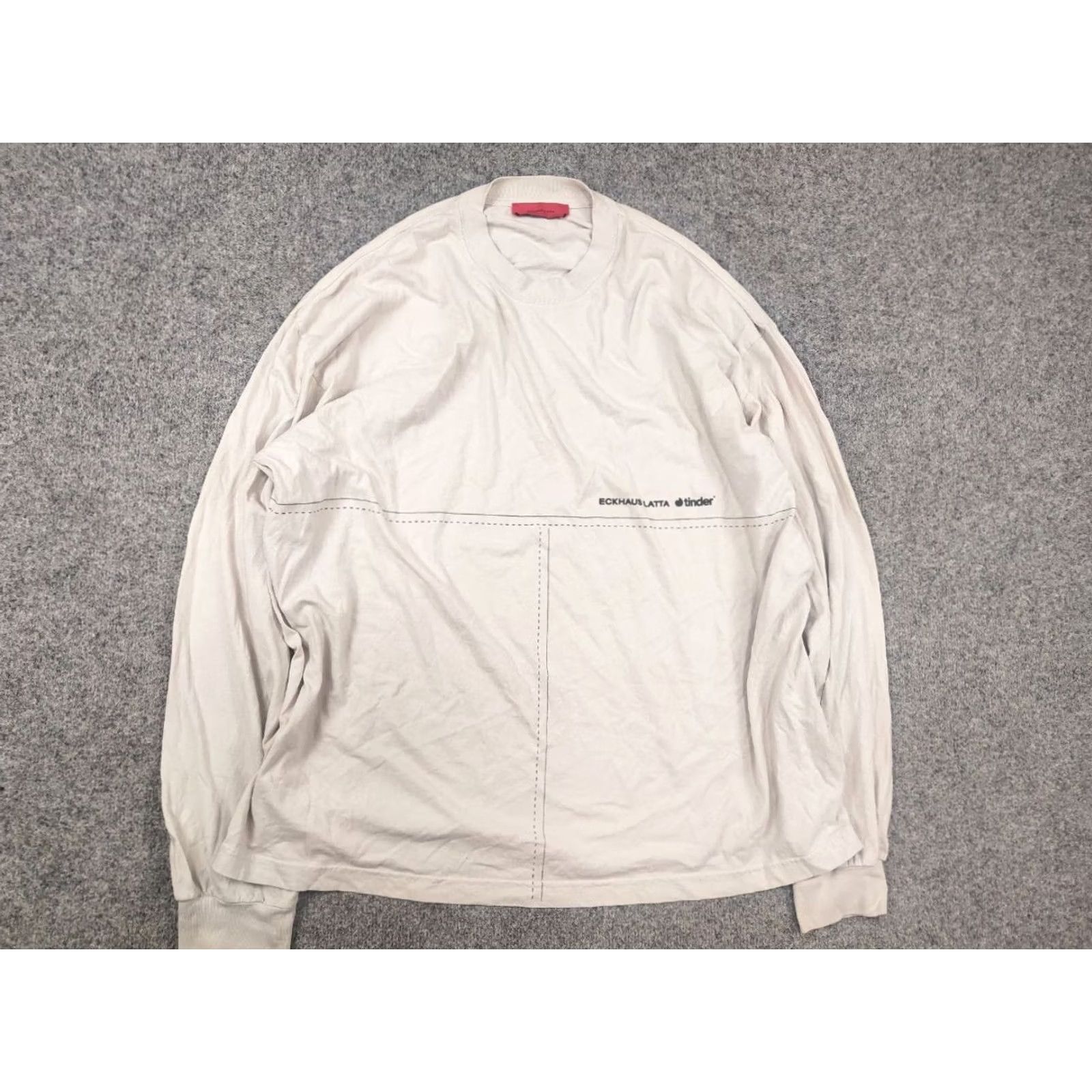 Eckhaus Latta Eckhaus Latta x Tinder Logo Design Beige Jersey Long sleeve Shirt Tee Available Size US L / EU 52-54 / 3 - 5 Thumbnail