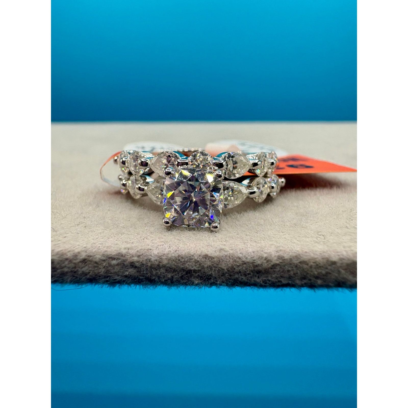 Jewelry Stunning 3.5CTW Moissanite Sterling Silver Ring Set - Size 7 Size ONE SIZE - 9 Thumbnail