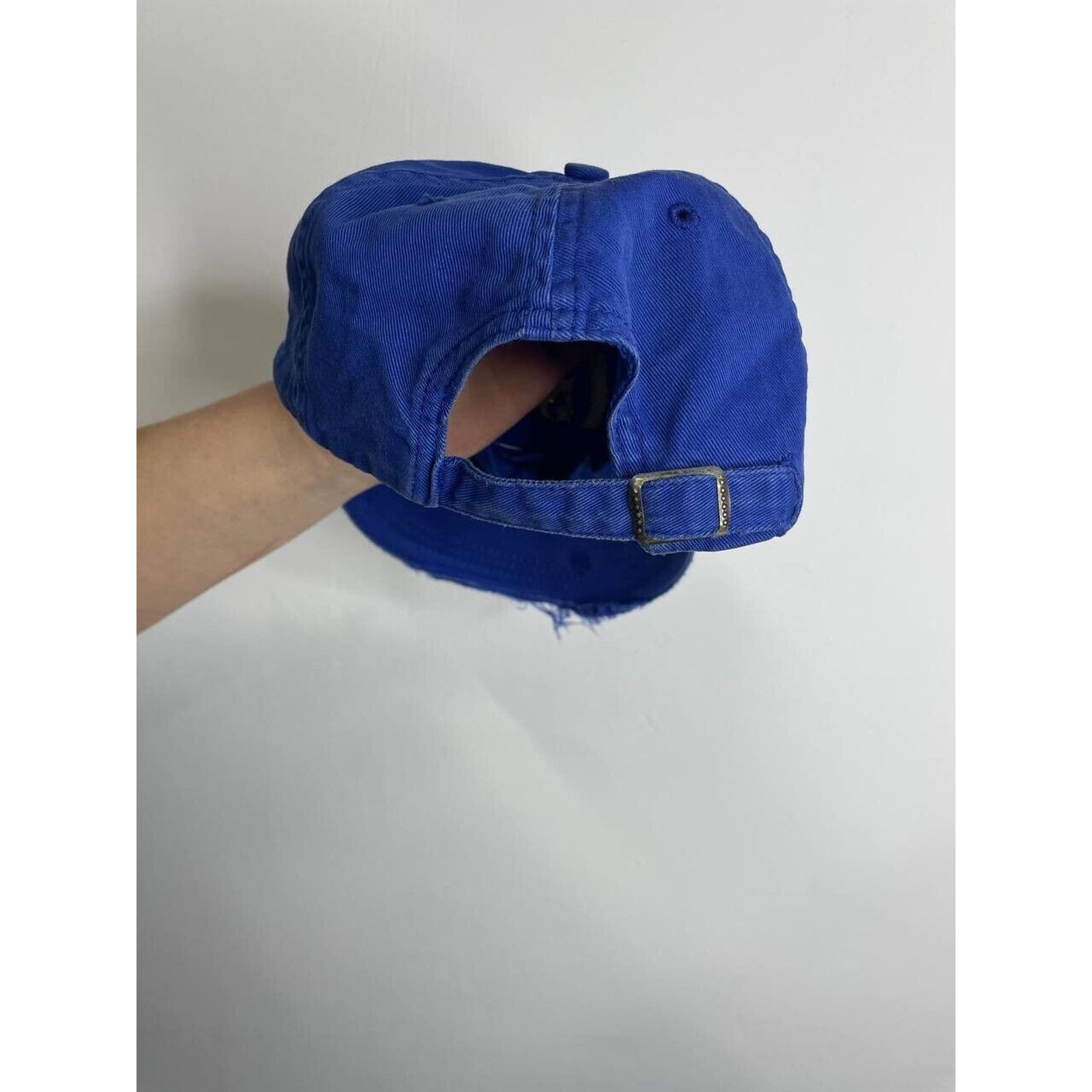 Japanese Brand × Vintage Vintage Distressed Blue Cap 1555 Embroidered Yellow Logo Hat Size ONE SIZE - 9 Thumbnail