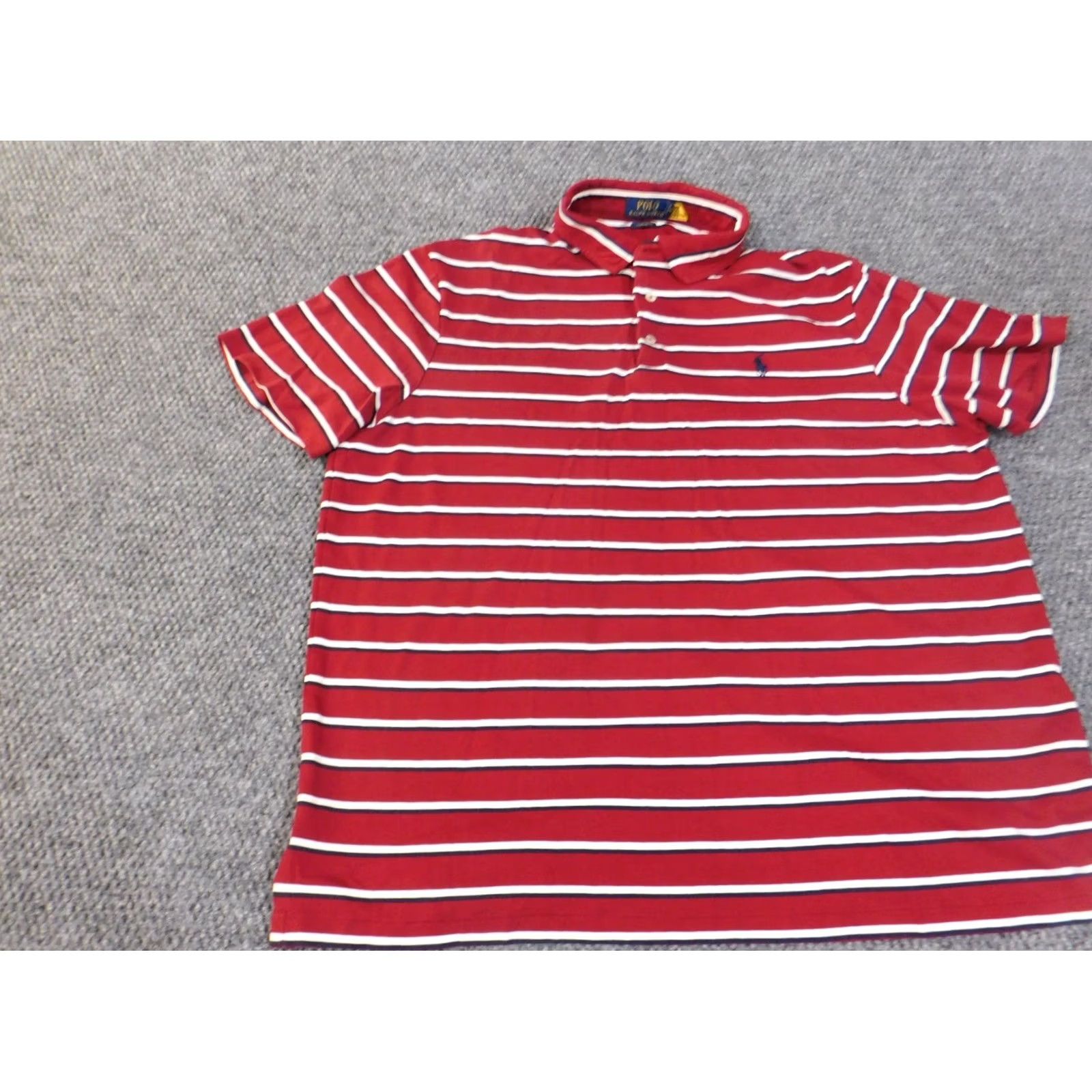Polo Ralph Lauren Polo Ralph Lauren Polo Shirt Mens XL Red Striped Knit Classic Fit Stretch Logo Short Sleeve Golf Regular Mens Size US XL / EU 56 / 4 - 3 Thumbnail