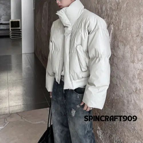 White Long Neck Puffer Jacket