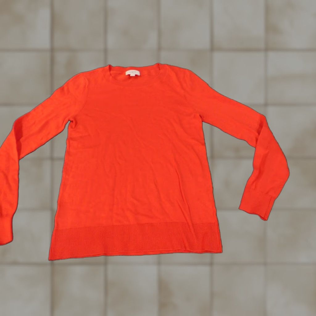 Loft LOFT Sweater XS red Pullover Knit Cotton Women Short Sleeve? (No—Long Sleeve) Size XS / US 0-2 / IT 36-38 - 1 Thumbnail