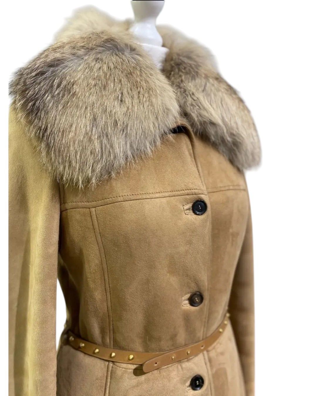 Gucci F/W 2010 SHEARLING LEATHER COAT WITH POLAR FOX FUR COLLAR Size XS / US 0-2 / IT 36-38 - 2 Thumbnail