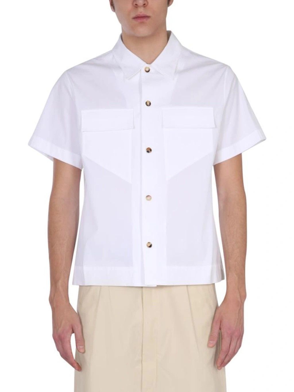 Bottega Veneta Bottega Veneta military Short Sleeve Poplin Shirt Size US L / EU 52-54 / 3 - 1 Thumbnail