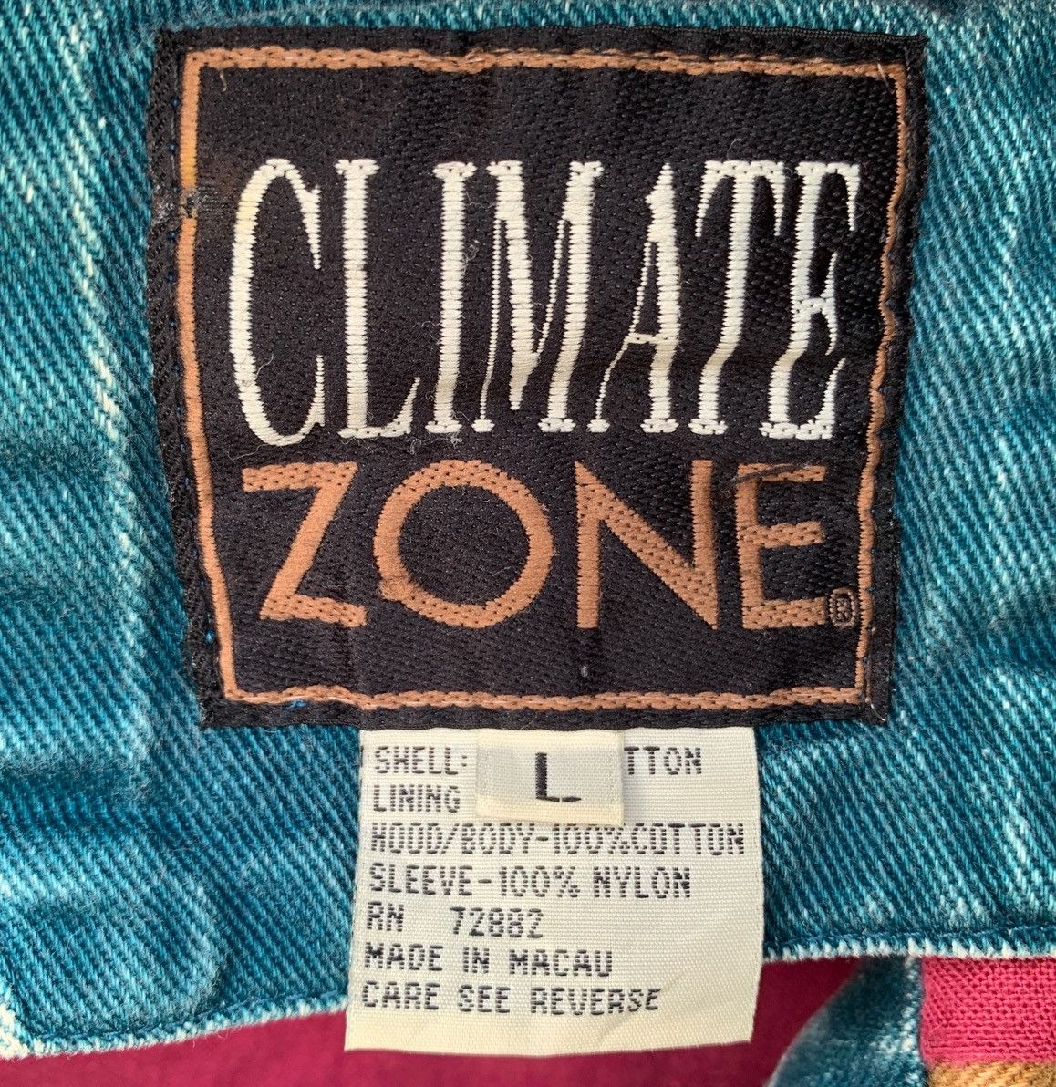 Vintage VINTAGE COLOUR BLOCK CLIMATE ZONE DENIM HOODIE JACKET Size US XL / EU 56 / 4 - 10 Thumbnail