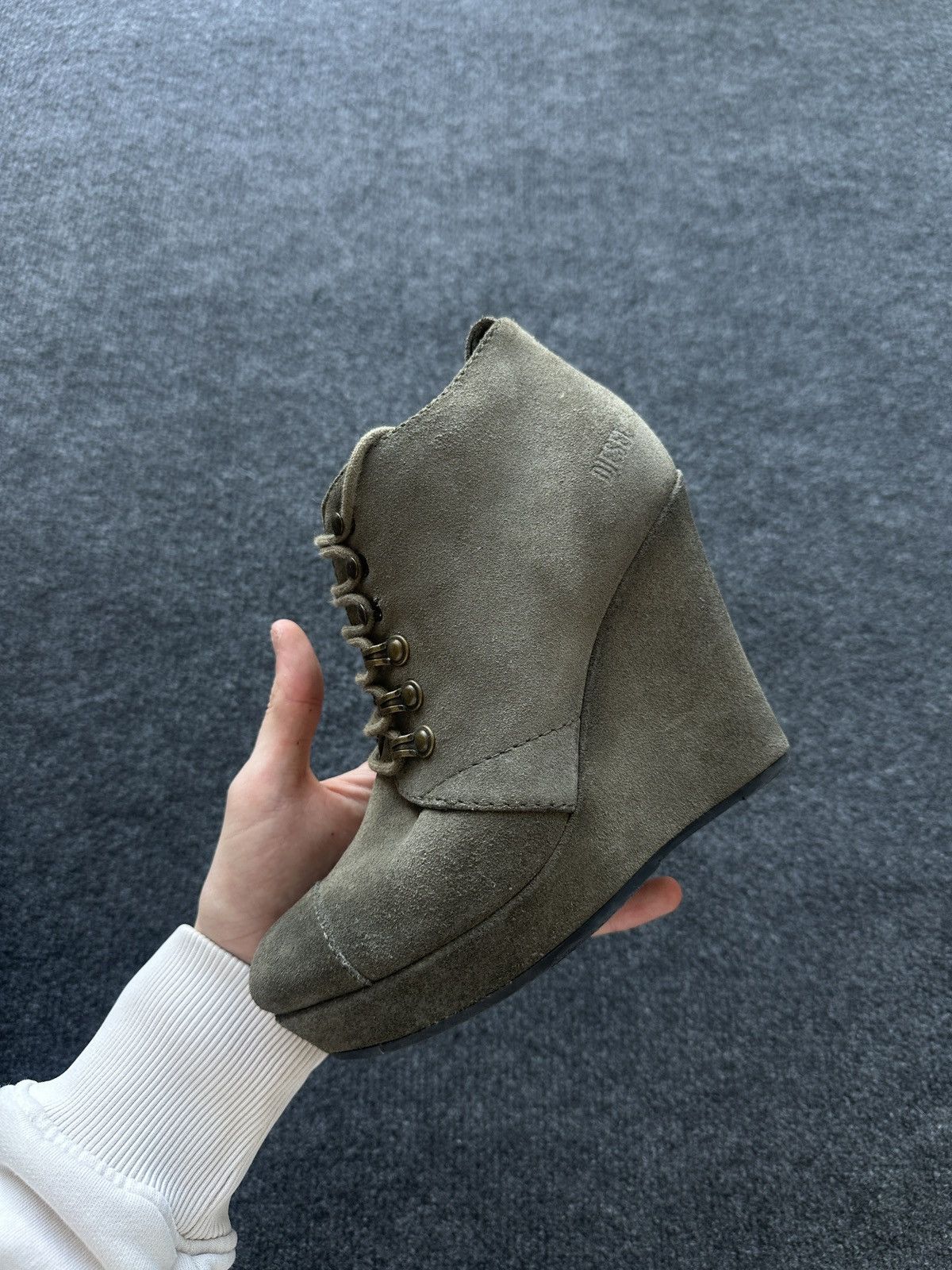 Diesel DIESEL LUXURY 🚨 WOMEN DARK GREEN HIGH TOP BOOTS SNEAKERS Size US 6 / IT 36 - 12 Thumbnail