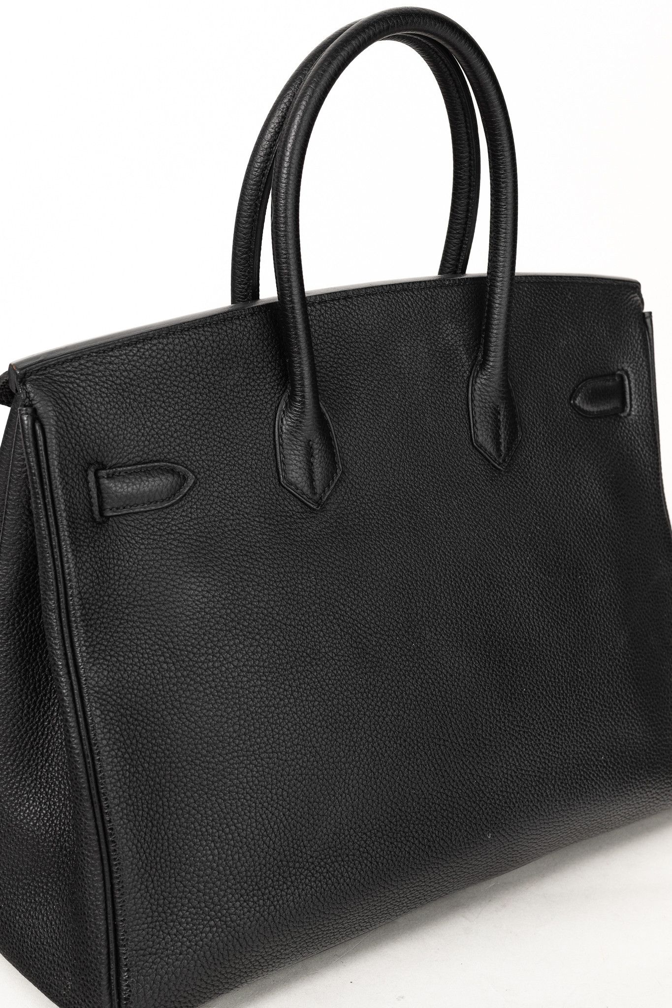 Hermes Hermes Birkin 35 Black Taurillon Clemence Leather Tote Size ONE SIZE - 13 Thumbnail