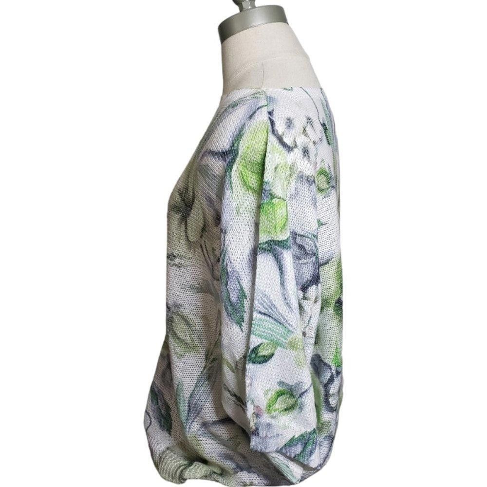 Designer CT876 Look Mode Ladies Green and Blue Floral Sweater M Size M / US 6-8 / IT 42-44 - 3 Thumbnail