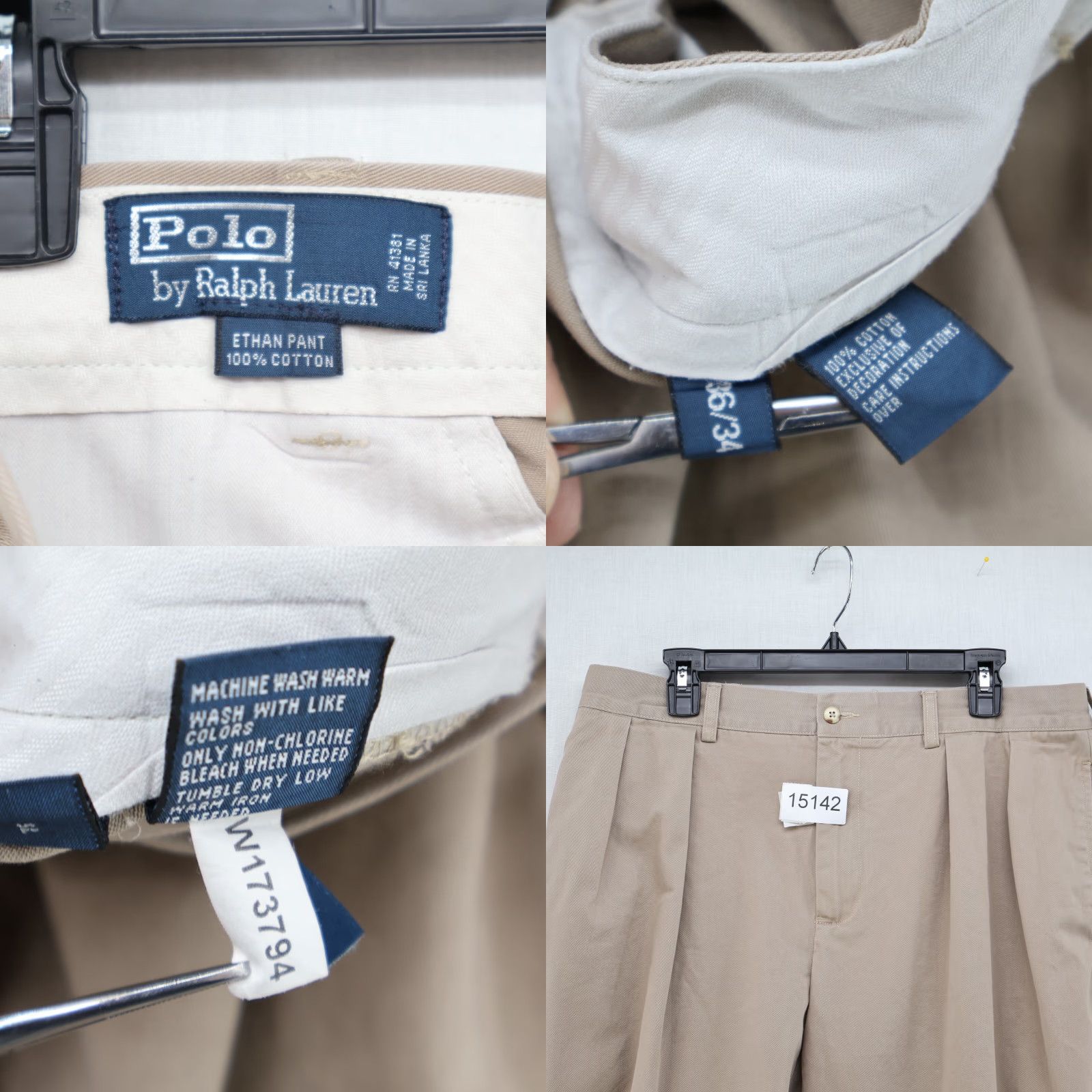 Ralph Lauren VTG Polo Ralph Lauren Ethan Pants Mens 36x33 Khaki Classic Fit Chino Office Wear Size US M / EU 48-50 / 2 - 8 Thumbnail