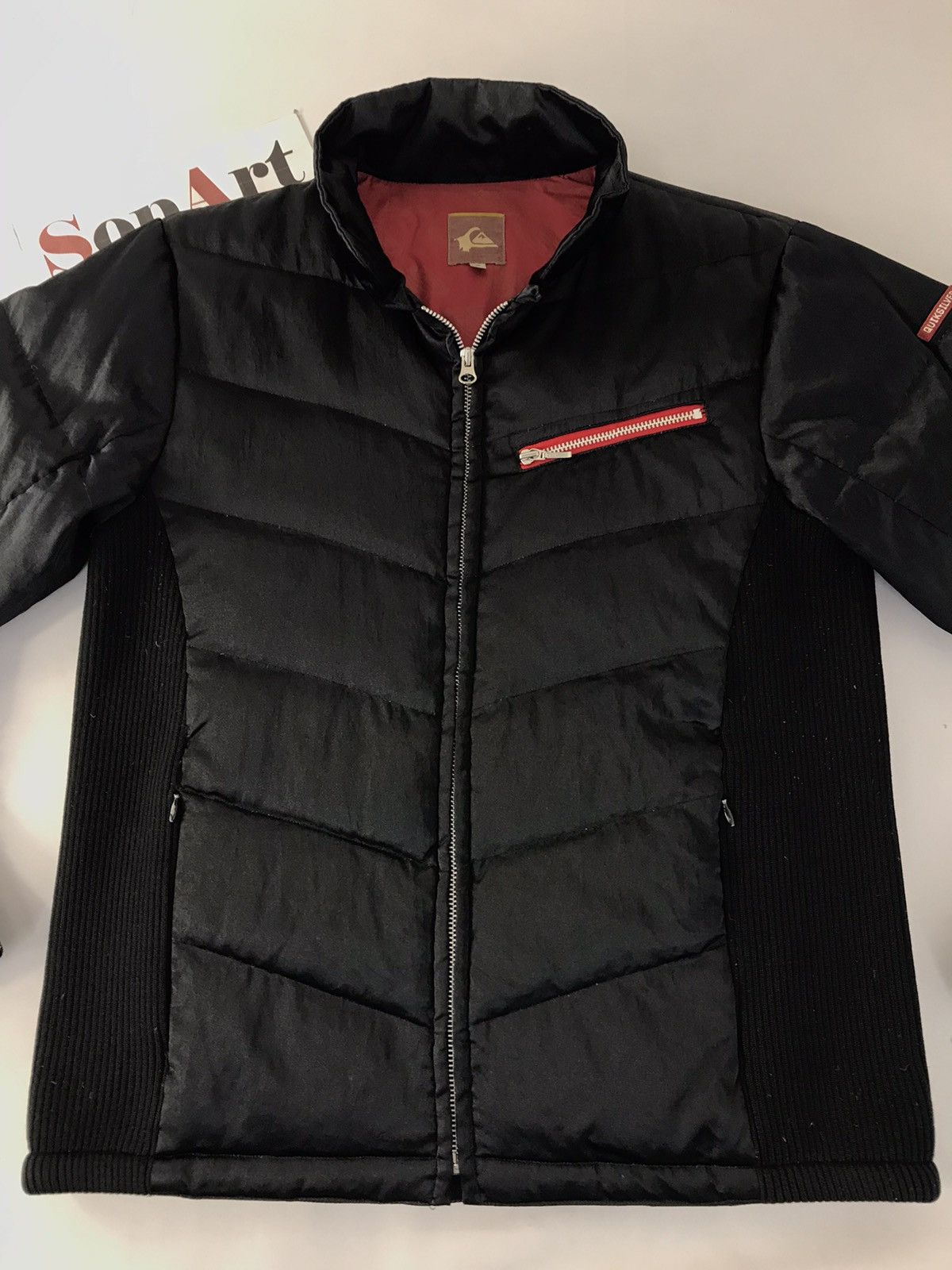 Quiksilver × Vintage Vtg Quiksilver Puffer Bomber Jacket Zipper Design Size US M / EU 48-50 / 2 - 3 Thumbnail