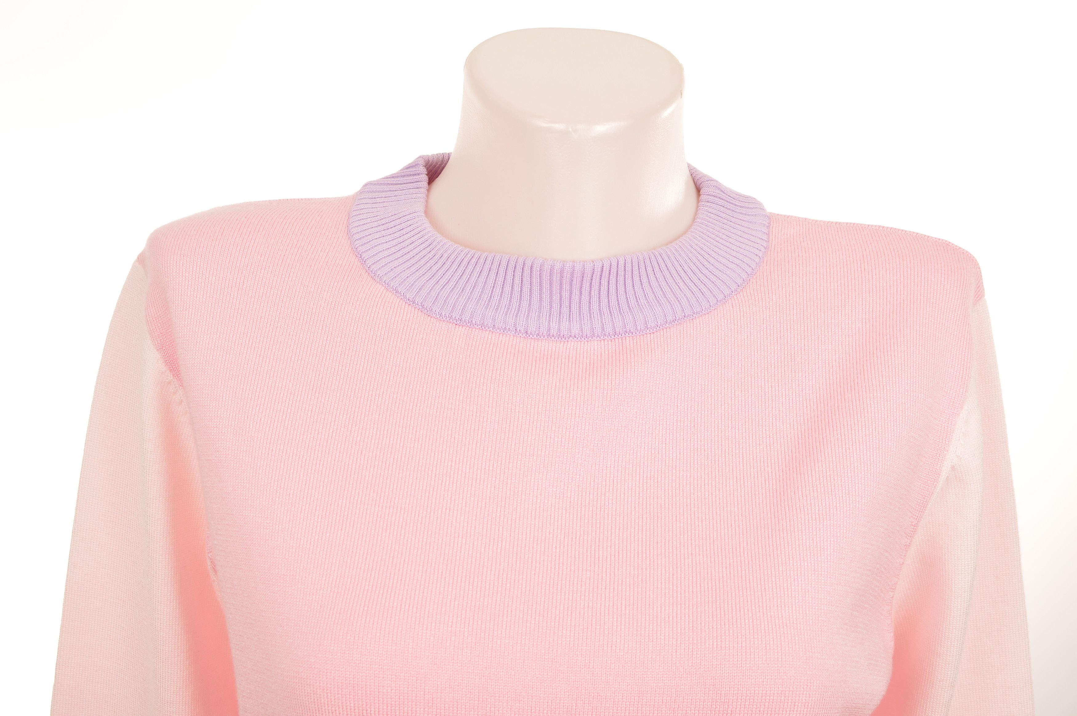 Gianni Feraud Gianni Feraud Femme Pink Viscose Blend Colorblock Sweater Size M / US 6-8 / IT 42-44 - 2 Thumbnail