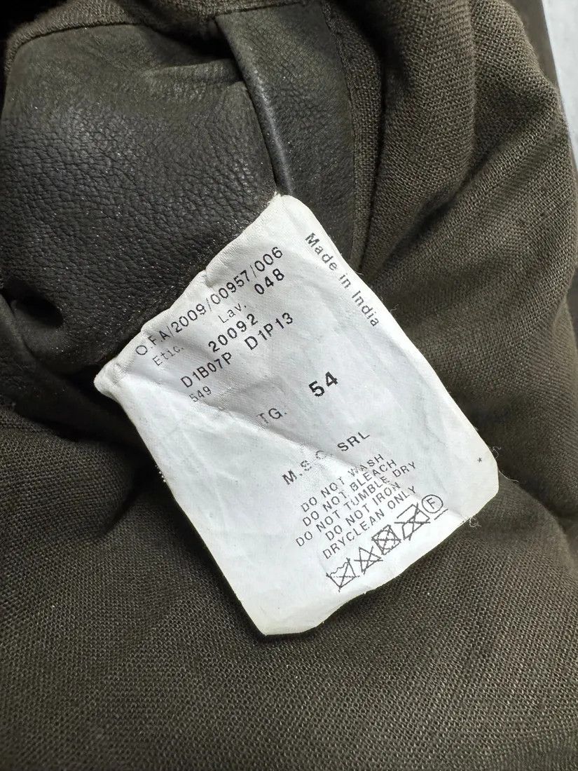 Emporio Armani × Vintage AW2009 Emporio Armani Brown Leather Wool Embelishments Jacket Size US L / EU 52-54 / 3 - 8 Thumbnail