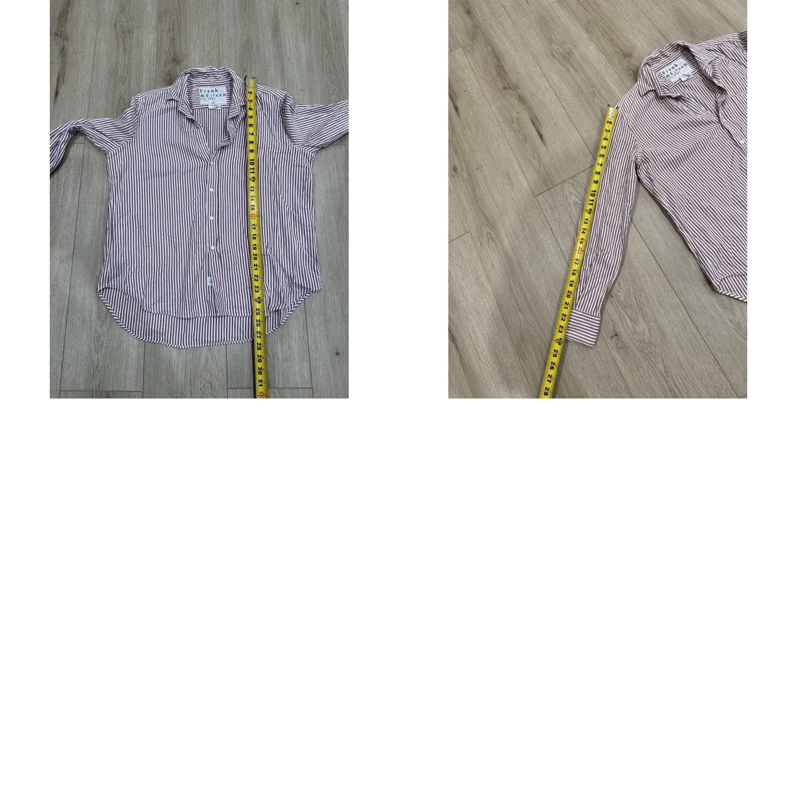 Frank & Eileen Shirt Womens Small Stripe Italian Cotton Eileen Button-Up Multicolor Long Sleeve Collared Vintage No