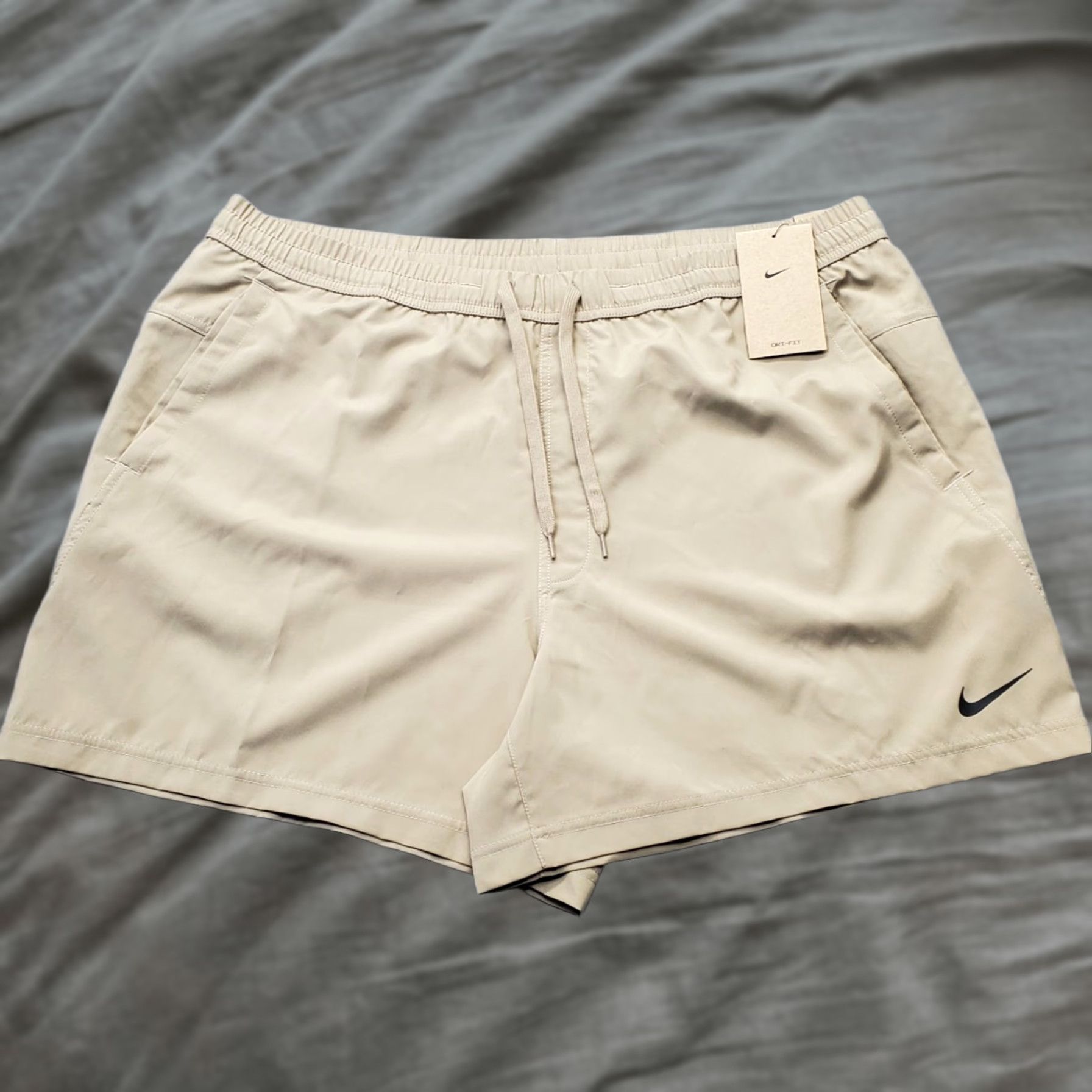 Nike Nike Running Shorts Mens XL Tan Four-Way Stretch Drawstring Waist Size US 36 / EU 52 - 1 Thumbnail