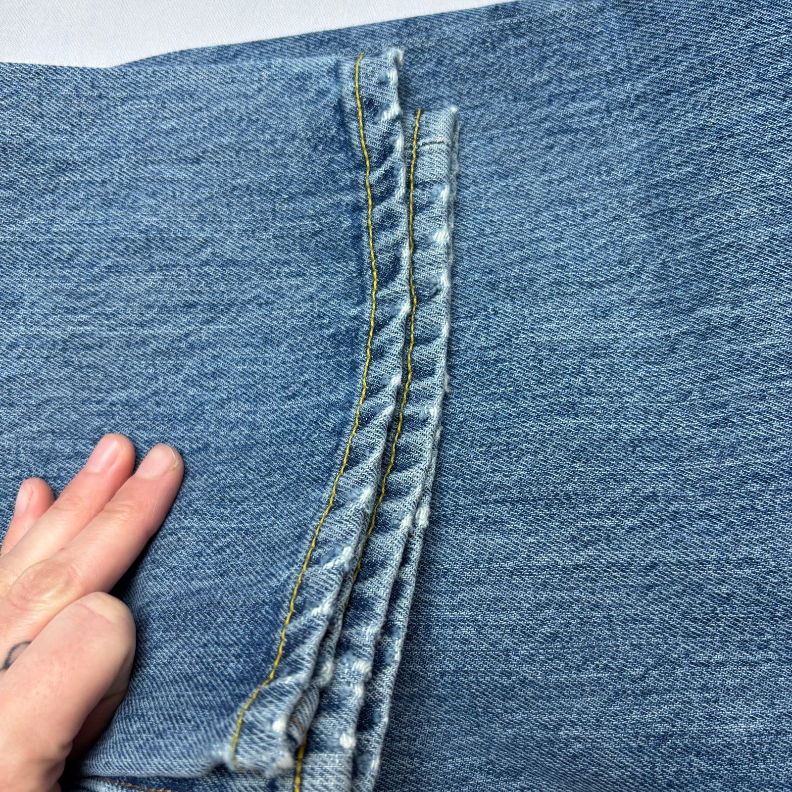 Sid Mashburn $185 Sid Mashburn Light Wash Denim 36x32 Slim Straight Jeans Size US 36 / EU 52 - 13 Thumbnail