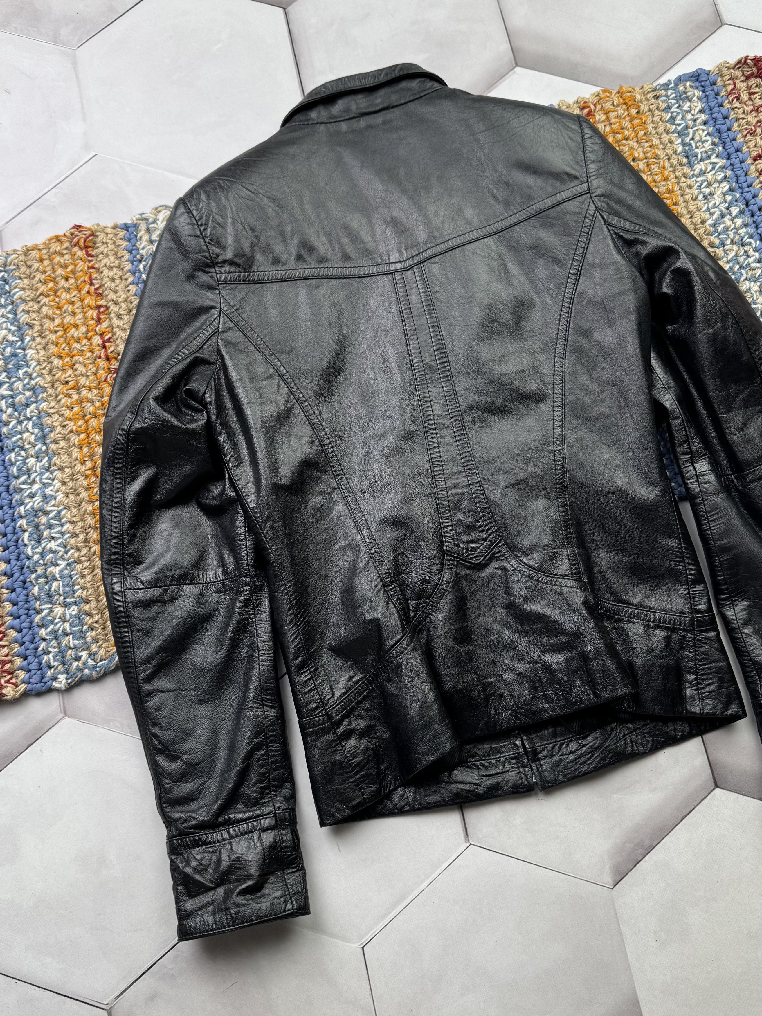 Japanese Brand Vintage Cropped Leather Jacket (E4) Size S / US 4 / IT 40 - 12 Thumbnail