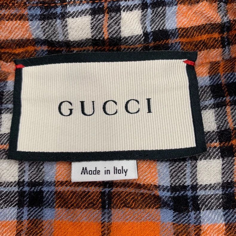 Gucci Gucci Color-blocked plaid wool lapel long-sleeved shirt 25 Size US XXS / EU 40 - 5 Thumbnail