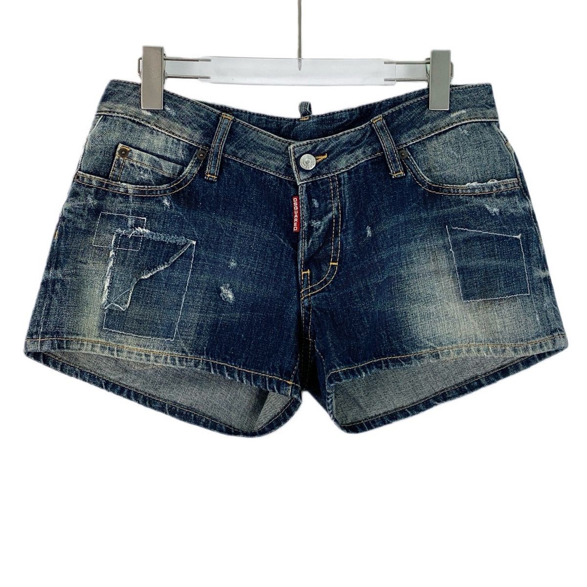 Dsquared2 Dsquared2 Dark Blue Washed Distressed Denim Shorts K26WX Size 30" / US 8 / IT 44 - 1 Thumbnail