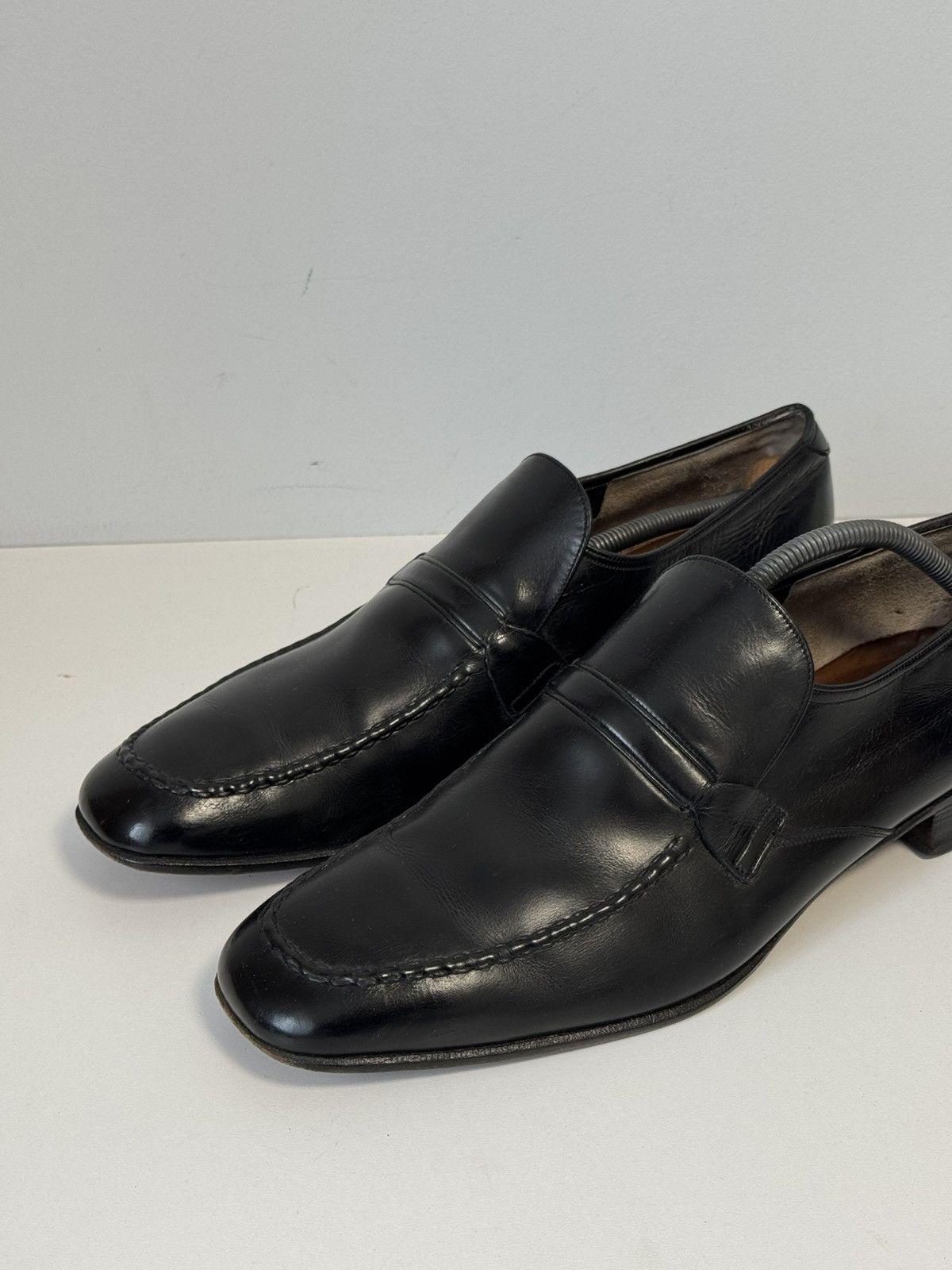 Barker Barker England Black Leather Slip-On Shoes Men UK 11.5 EU 46 Size US 11.5 / EU 44-45 - 2 Thumbnail