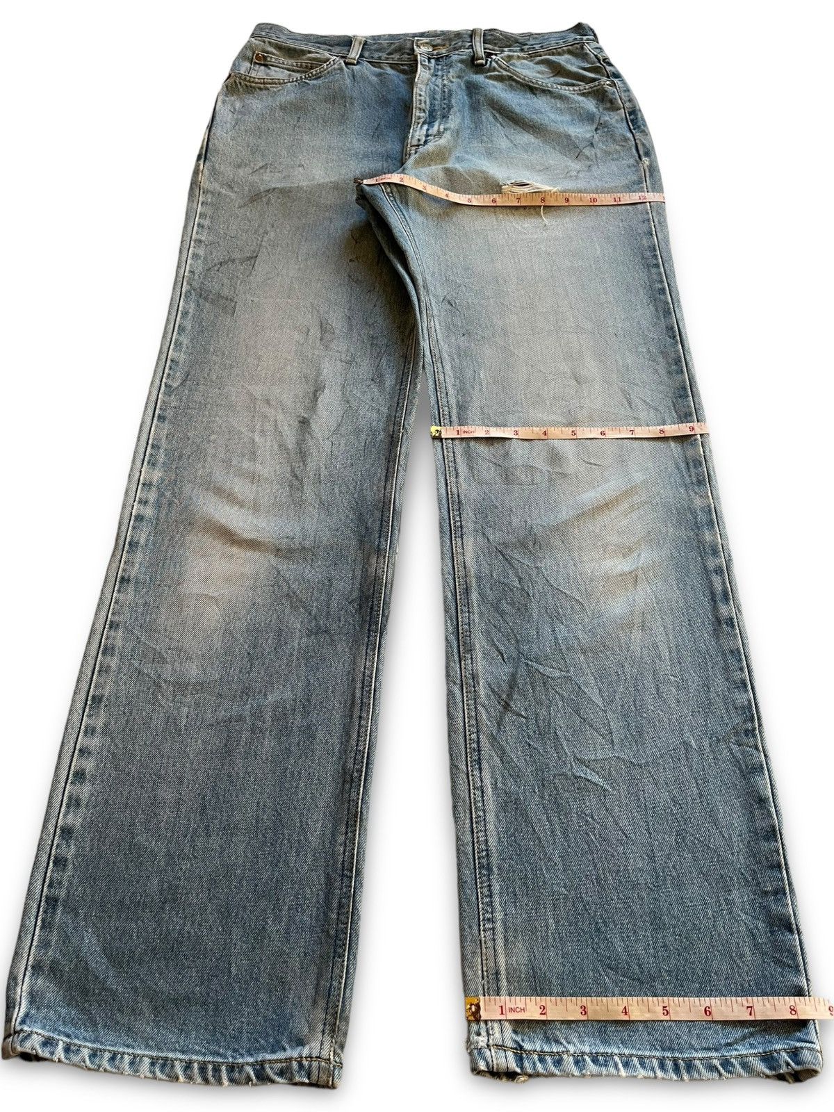Lee Vintage 90s Lee Japan Blue Wash Distressed Baggy Jeans 32x32 Size US 32 / EU 48 - 13 Thumbnail