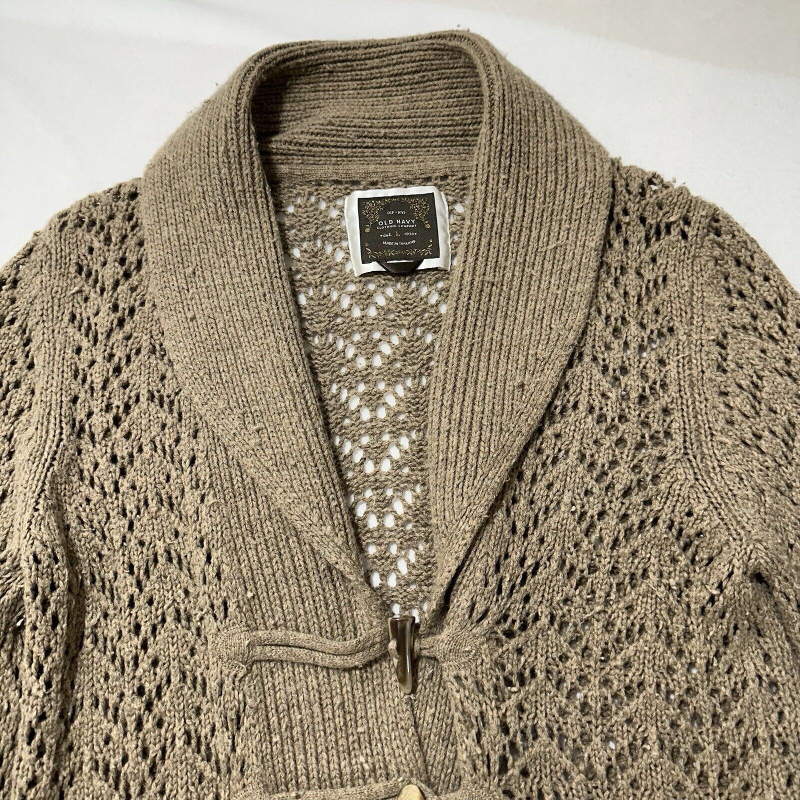 Old Navy Old Navy Large Lambs Wool Angora Cardigan Sweater Knit Beige Size L / US 10 / IT 46 - 2 Thumbnail