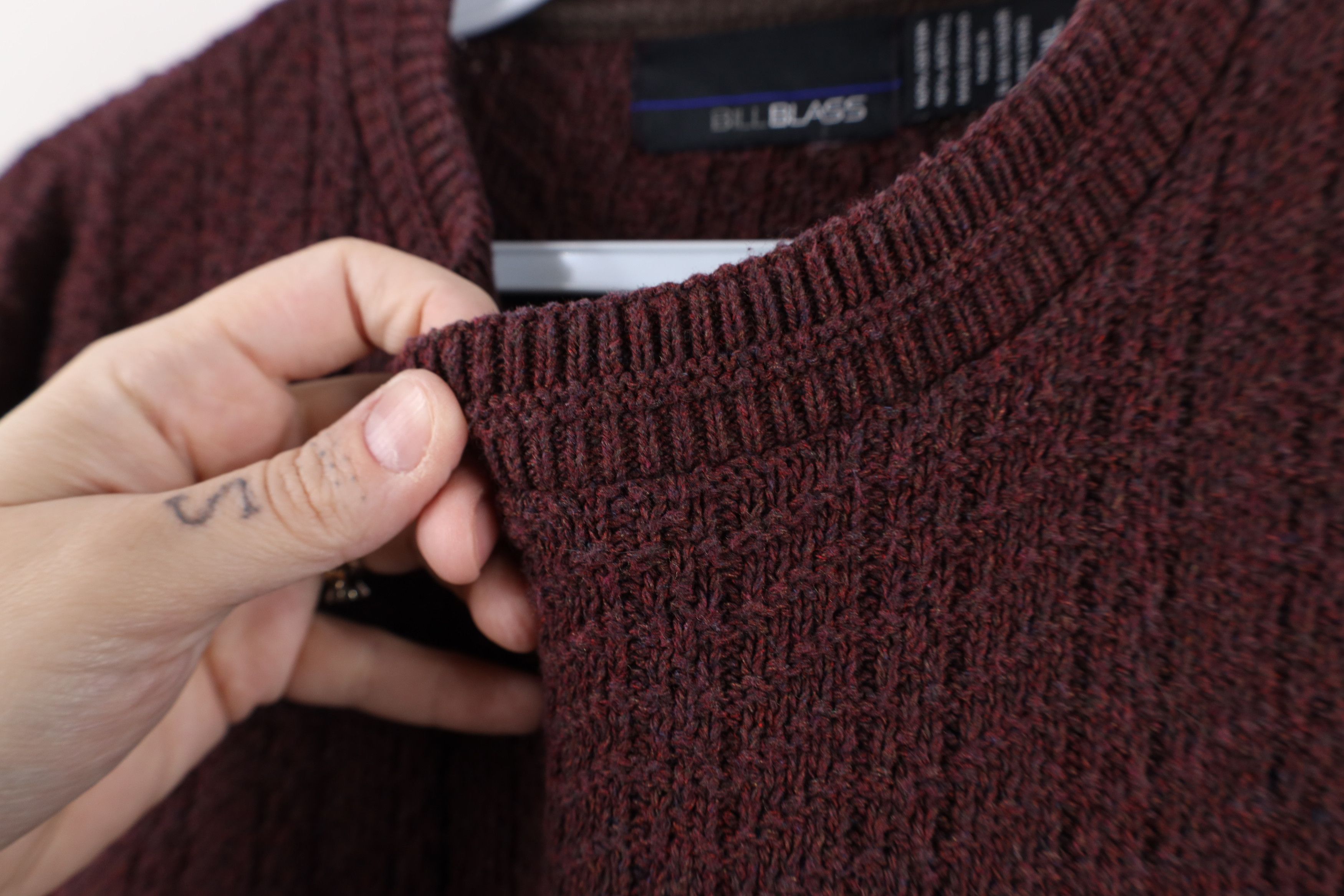 Vintage Vintage 90s Streetwear Hand Framed Knit Crewneck Sweater Red Size US XXL / EU 58 / 5 - 5 Thumbnail
