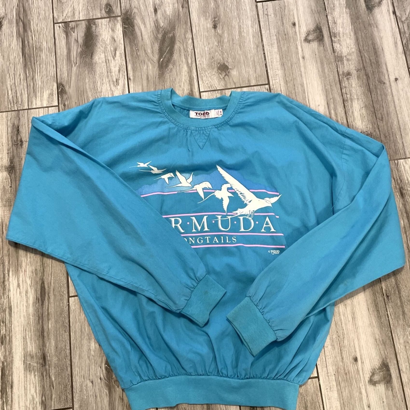 Altea VINTAGE TODD SPORTSWEAR Shirt Men S/M Teal Bermuda Longtails 80s 90s Casual Embroidered Size US S / EU 44-46 / 1 - 4 Thumbnail