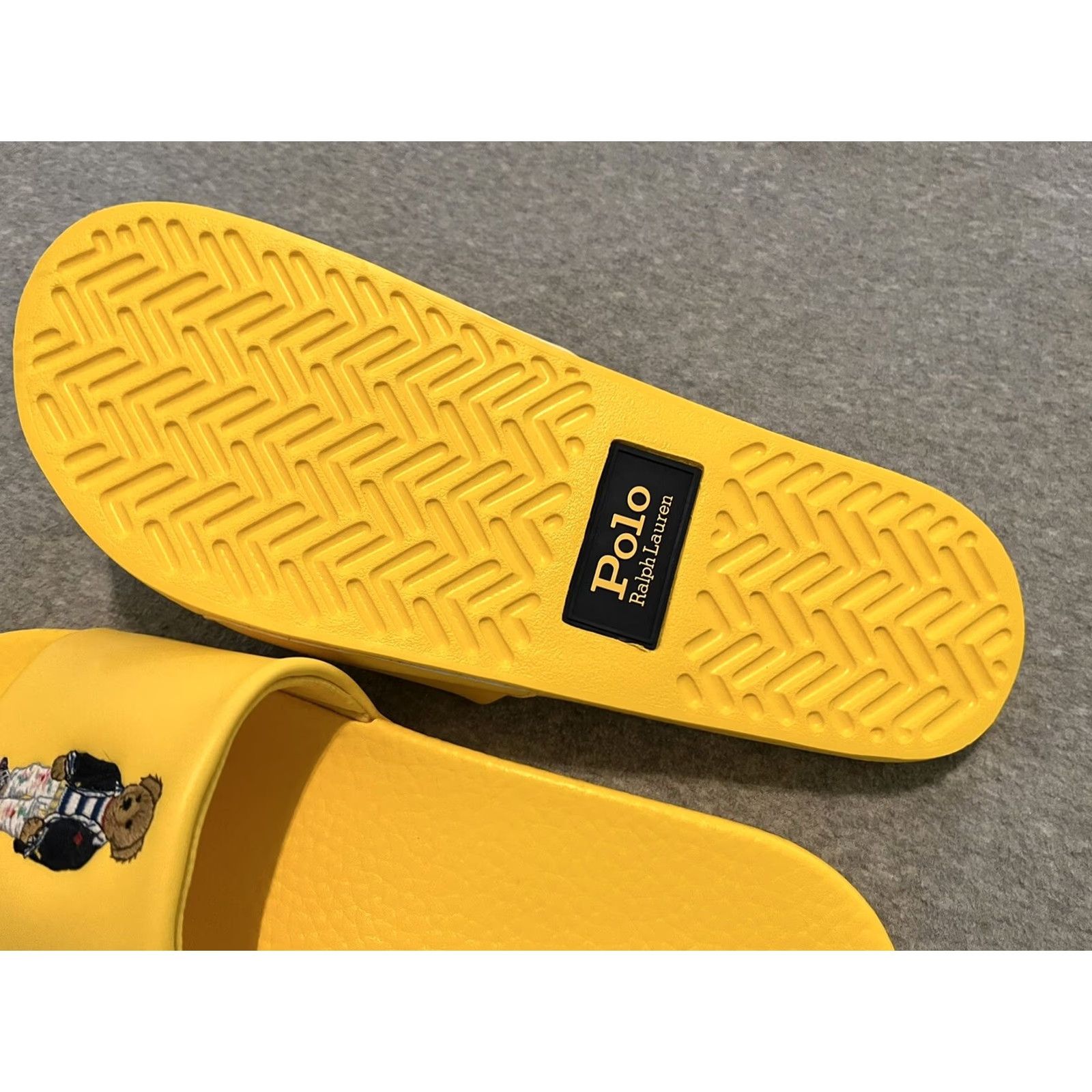 Polo Ralph Lauren Polo Ralph Lauren Preppy Bear Slide Sandals Mens 13 Yellow Slip On Faux Leather Slide Sandal Size US L / EU 52-54 / 3 - 4 Thumbnail