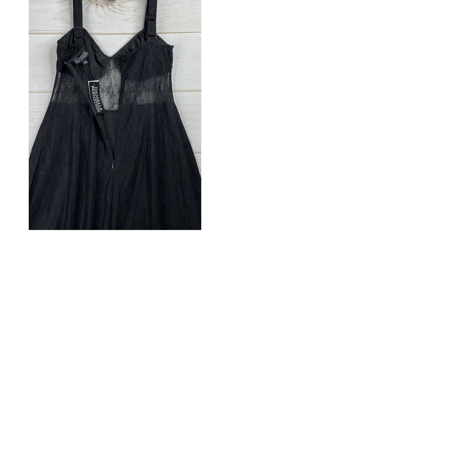 Vintage DaniellE Bernstein Lace Dress L Black Sleeveless Midi V-Neck NWT Womens Size L / US 10 / IT 46 - 9 Thumbnail