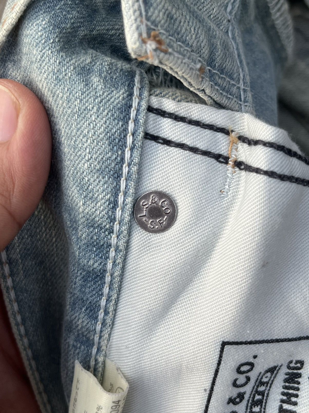Levi's × Levi's Vintage Clothing Vintage Y2K Levi’s 511 Blue Washed Distressed Slim Fit Jeans Size US 32 / EU 48 - 14 Thumbnail
